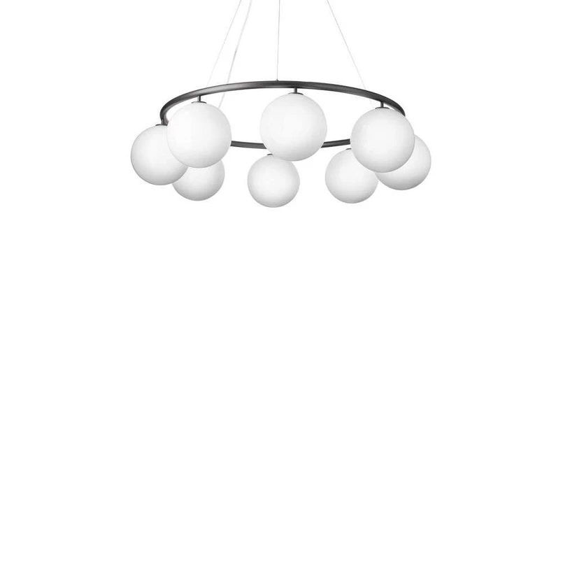 Nuura - Miira 8 Circular Kronleuchter Rock Grey/Opal White