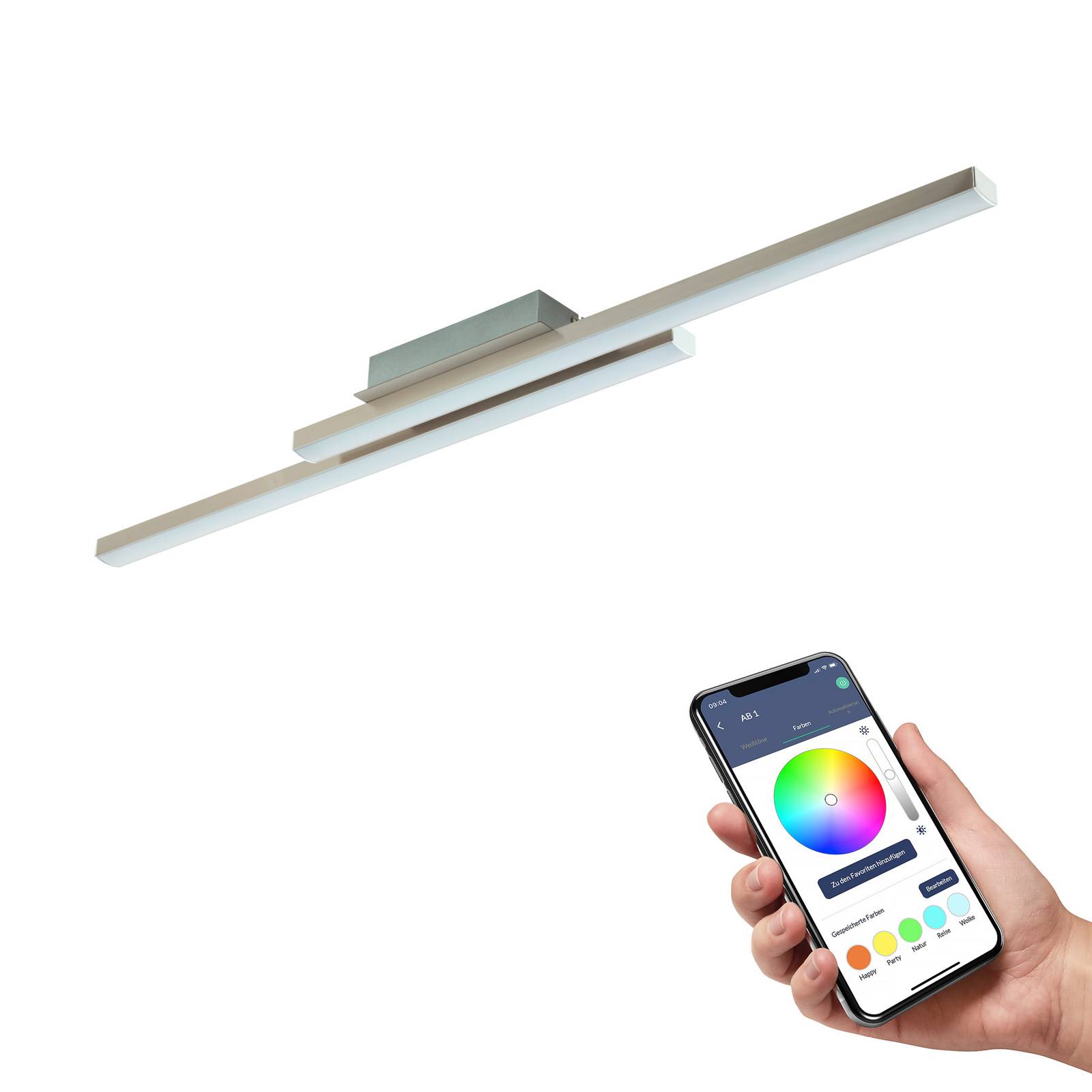 EGLO connect Fraioli-Z LED-loftlampe mat nikkel