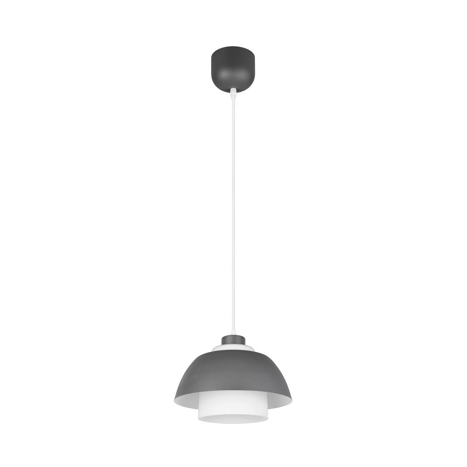 Hängeleuchte Tilos, anthrazit, Ø 30 cm, Metall/Glas, E27