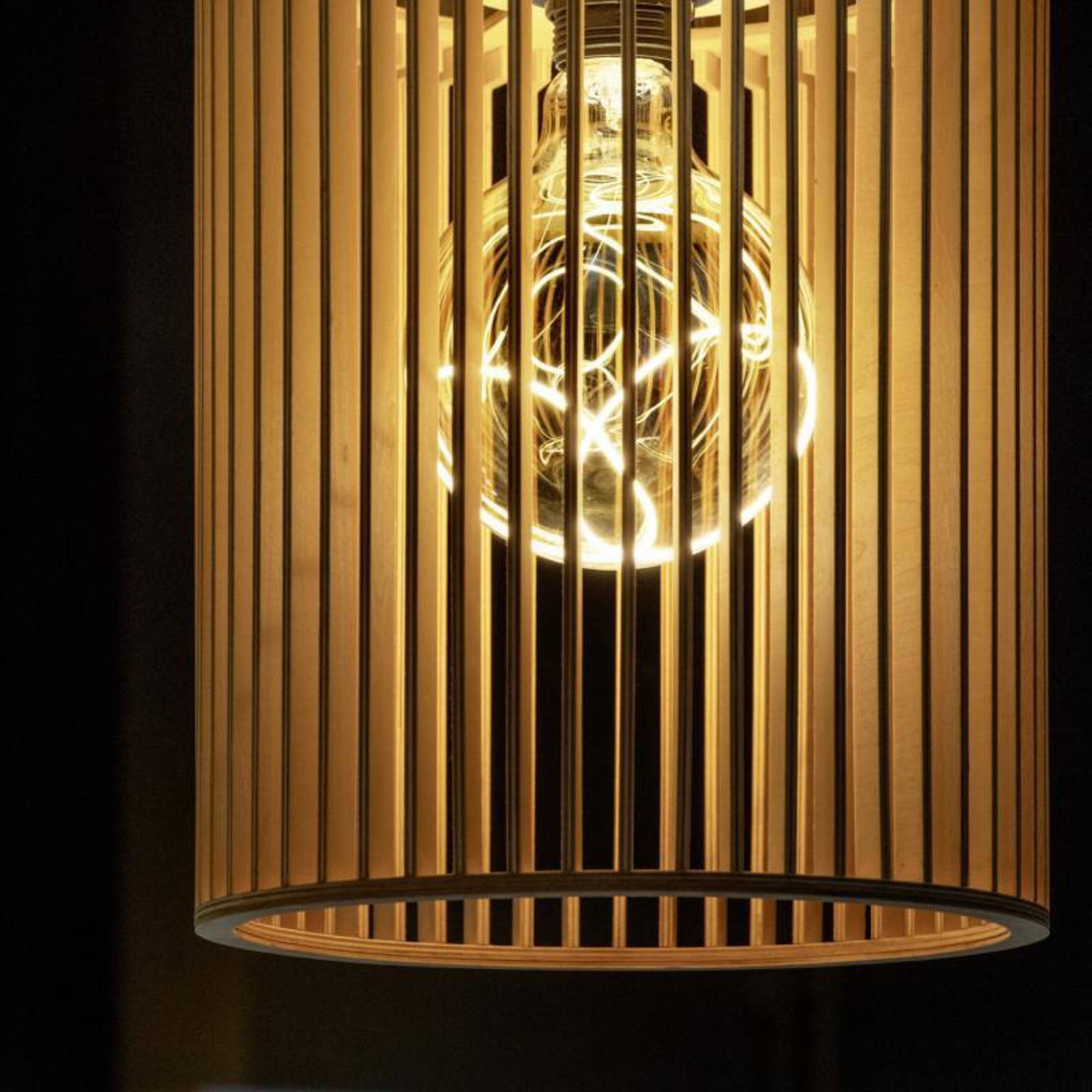 SLV lampa wisząca Wud, jasne drewno, Ø 25 cm, drewno