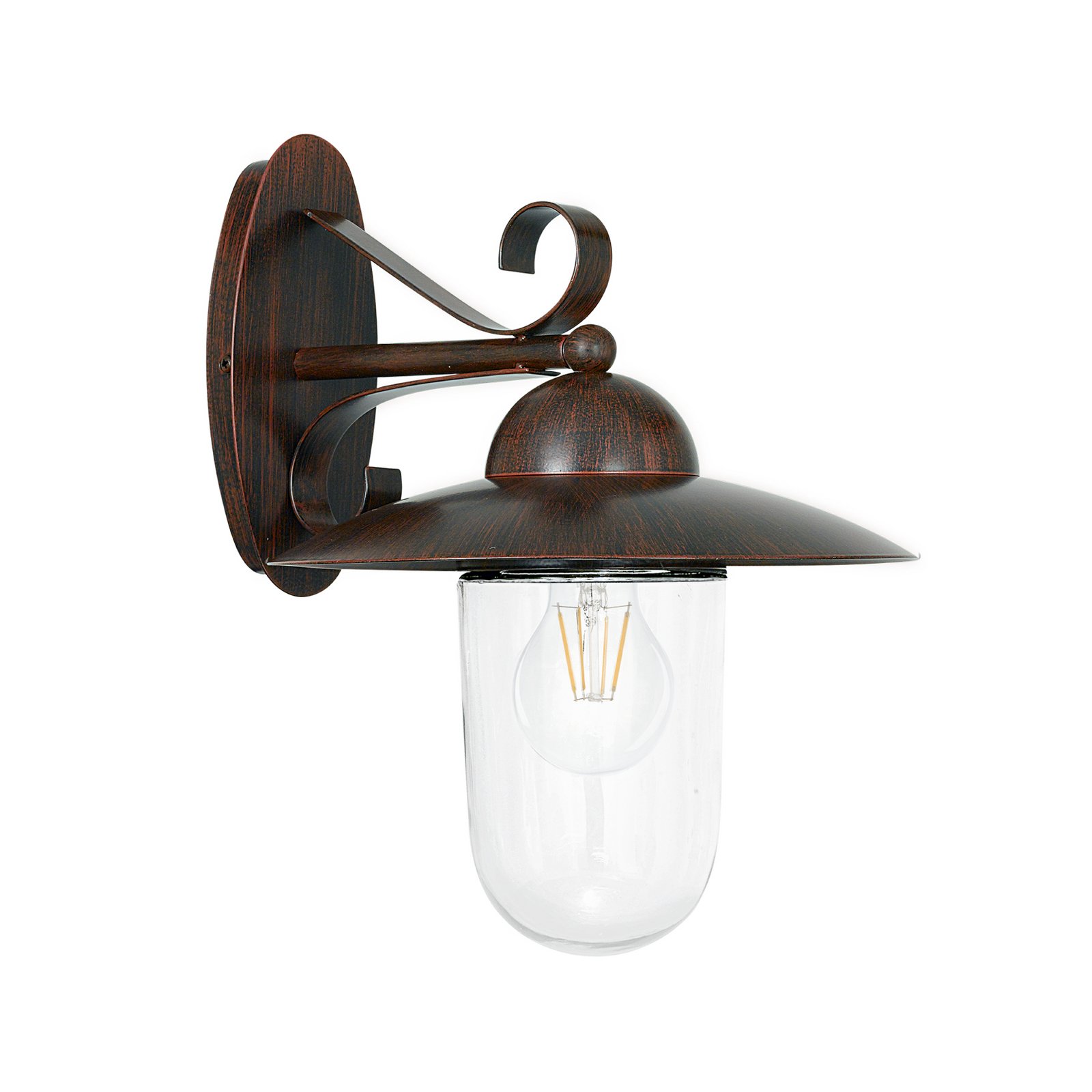 Aplique de pared exterior Milton I, marrón antiguo