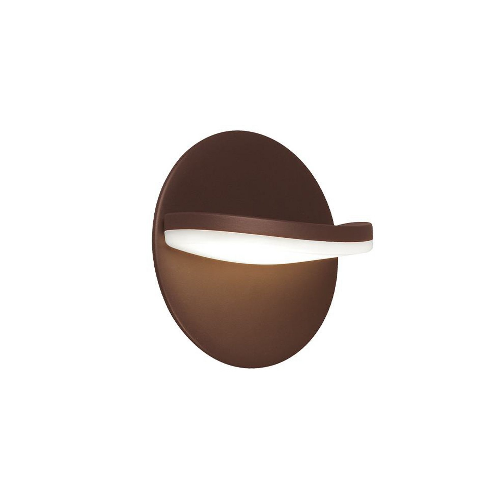 LED kültéri falilámpa Letty, barna, Ø 18 cm, fém, IP65