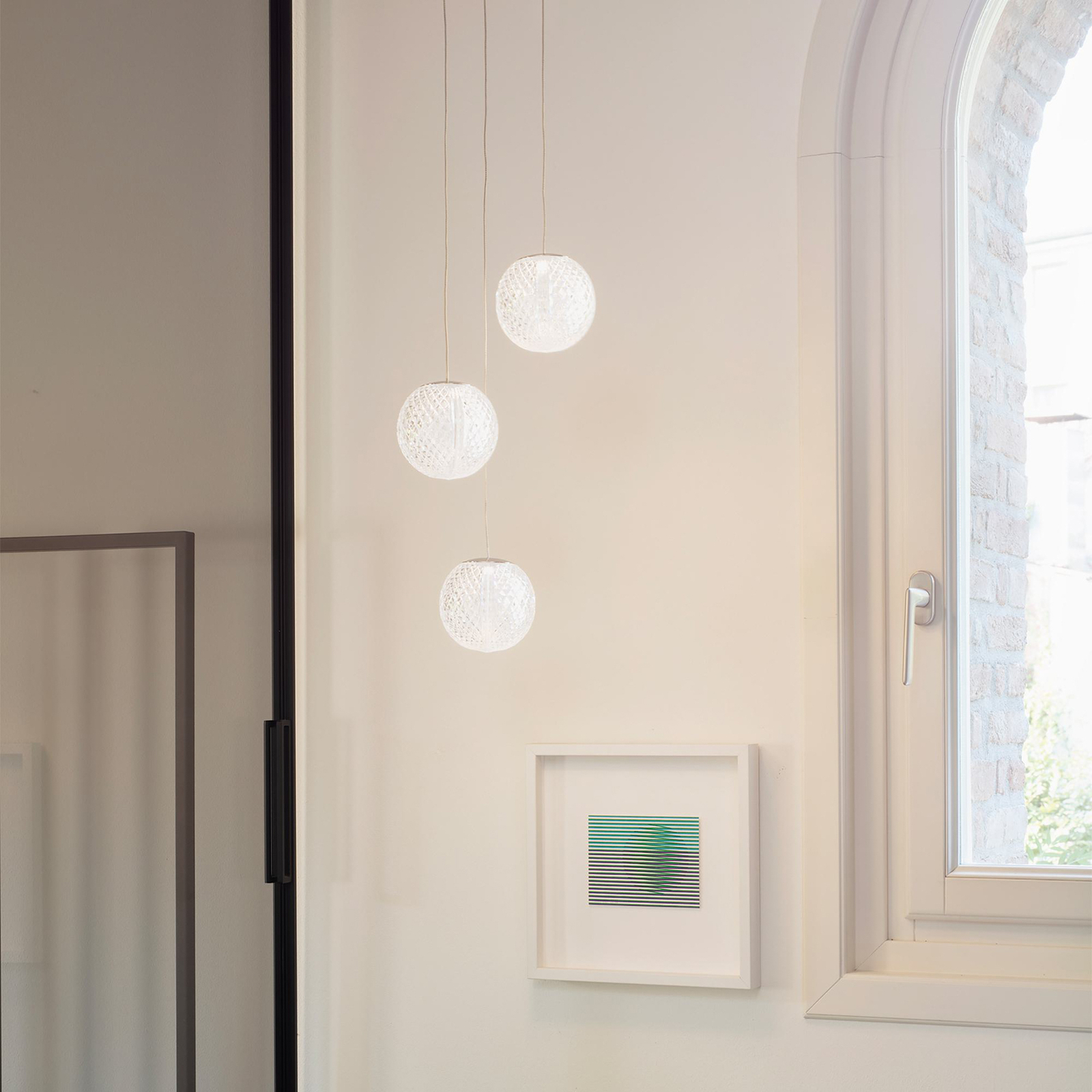 Ideal Lux LED viseča svetilka Diamond 3-svetlobna, kromirana/čista