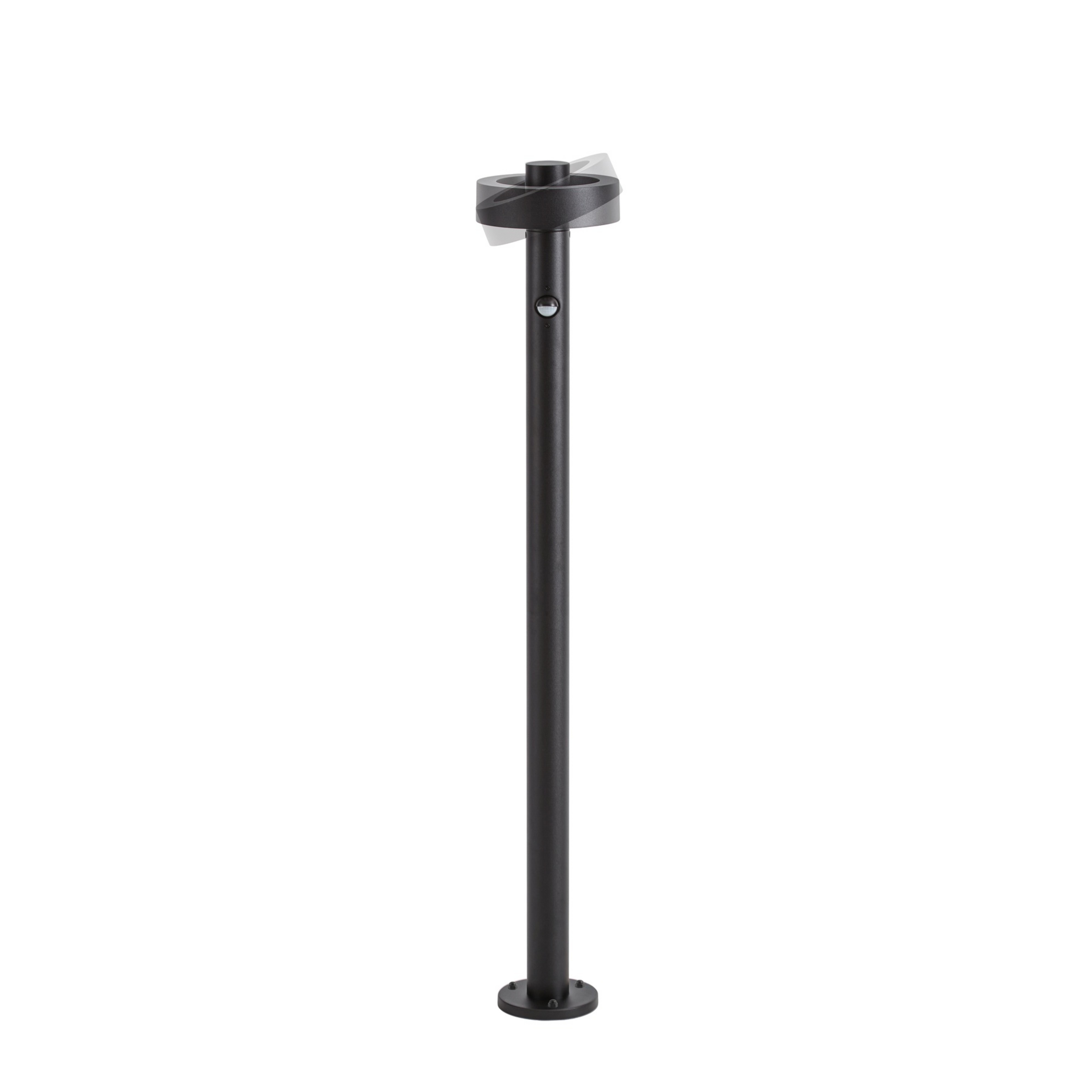 Nirella LED path light, sensor, 100 cm, black, metal, IP65, CCT - Lucande