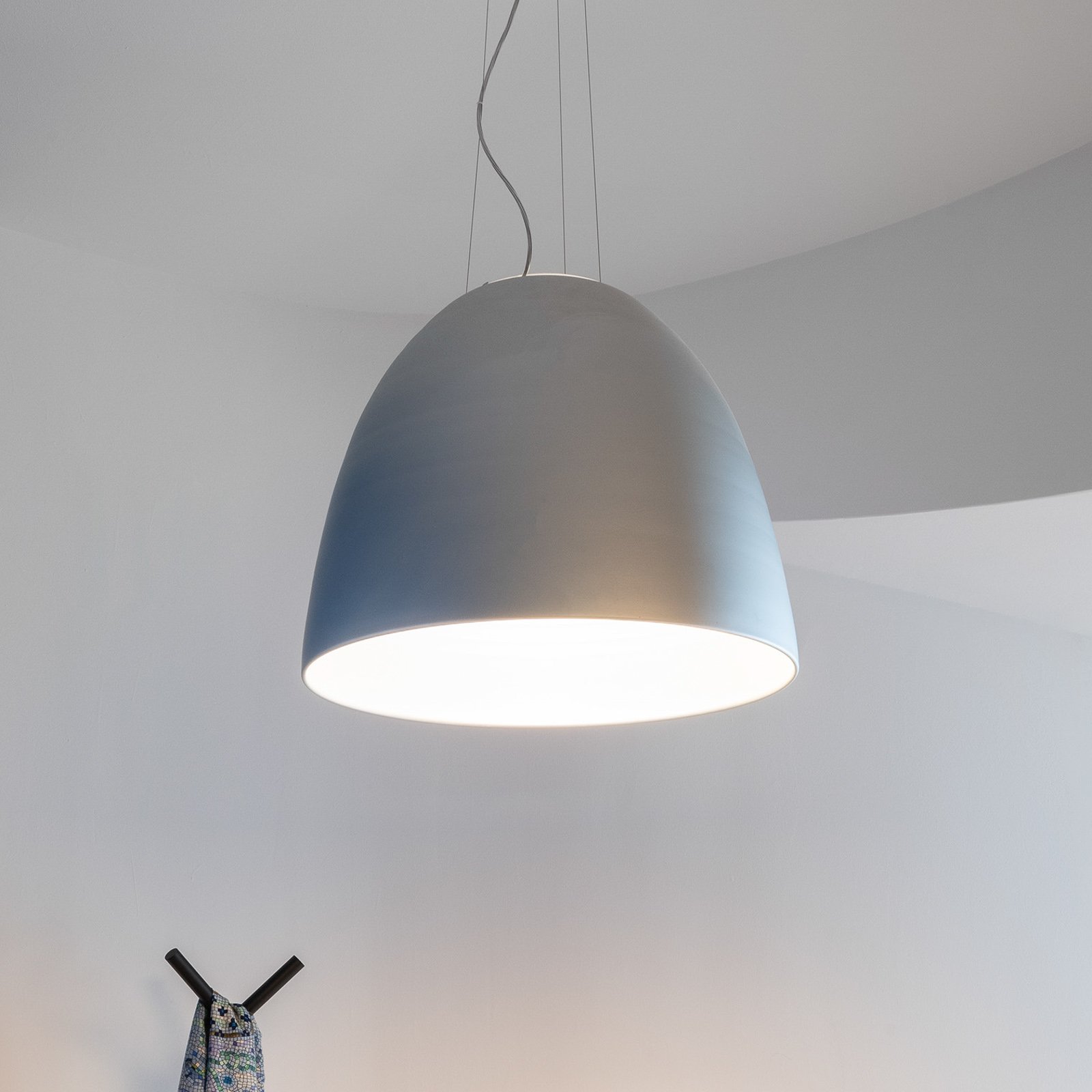 Artemide Nur App LED závěsné světlo kovově šedá