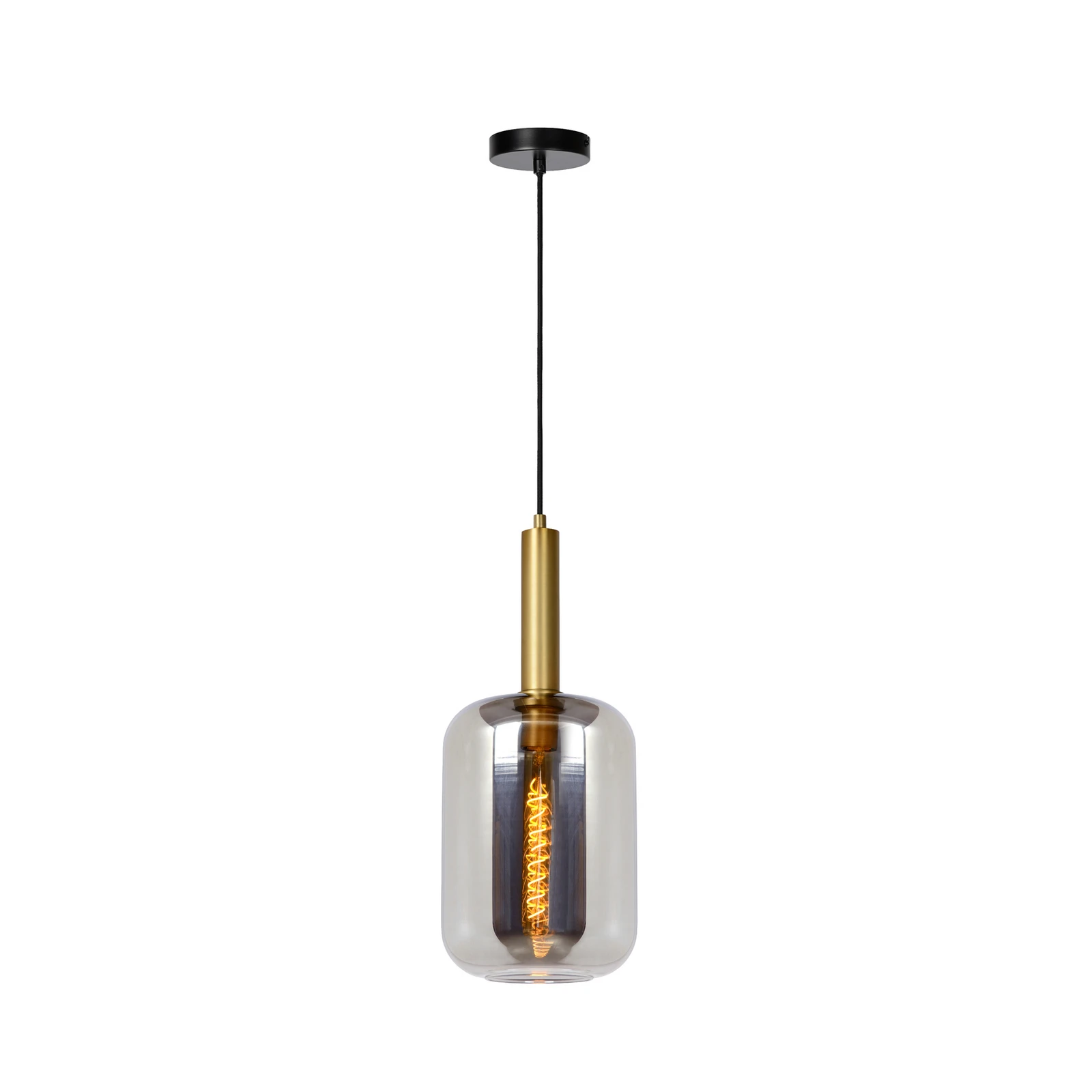 Lampada a sospensione Joanet con vetro fumè 1 luce