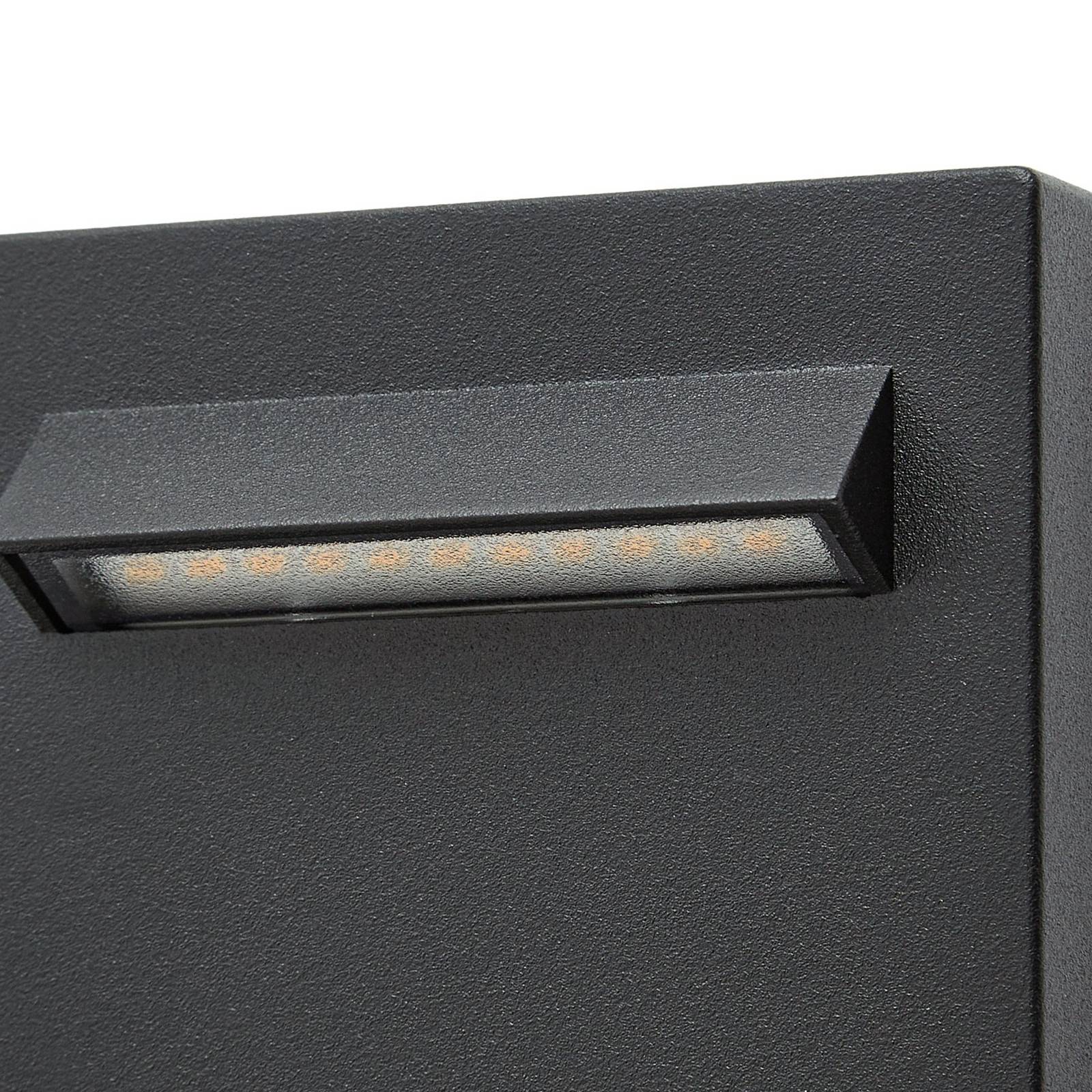 Kinkiet zewnętrzny LED Lucande Joril, 9,4 cm, czarny, IP65