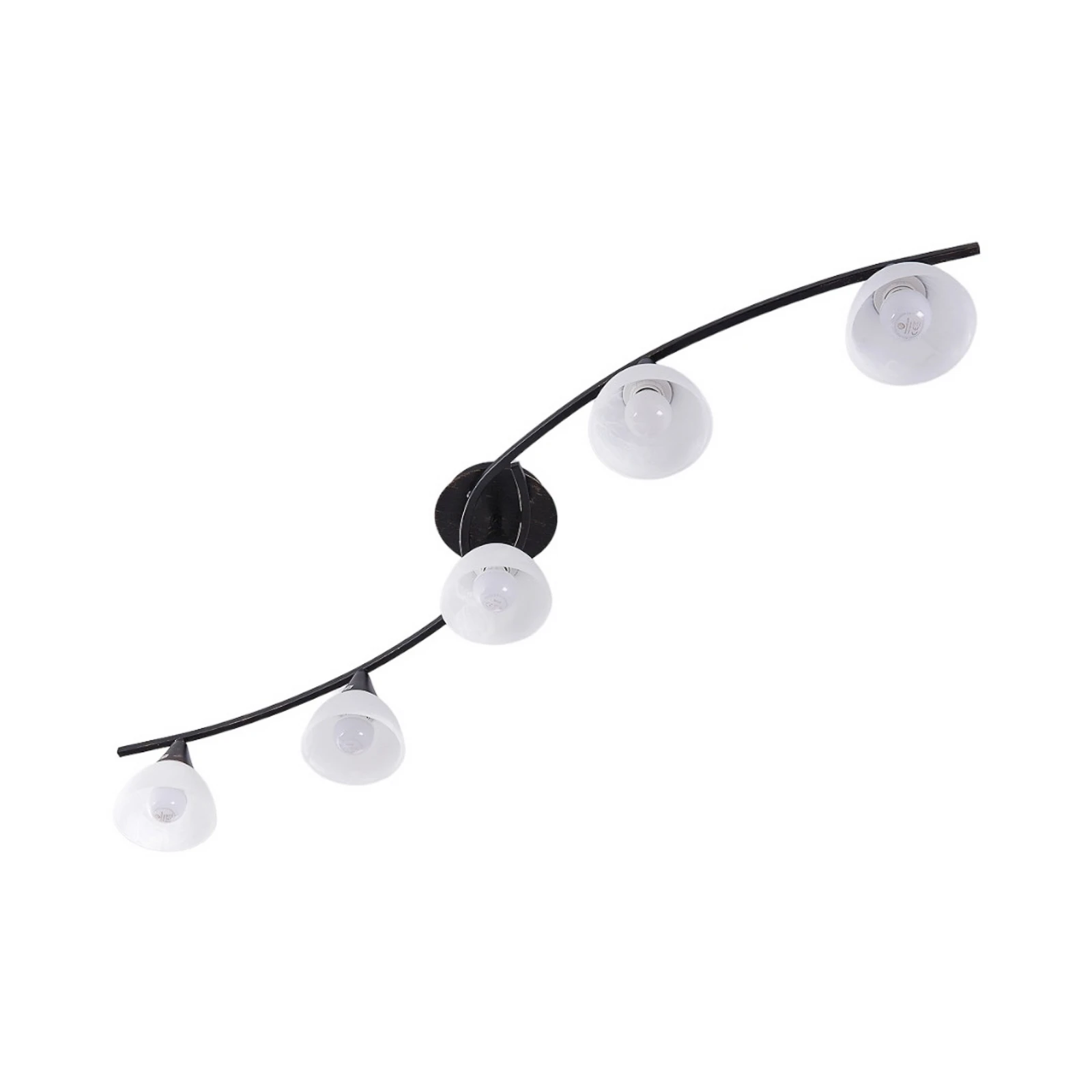 Lámpara de techo Della de Lindby, negro y dorado, 110 cm, 5 luces, E14