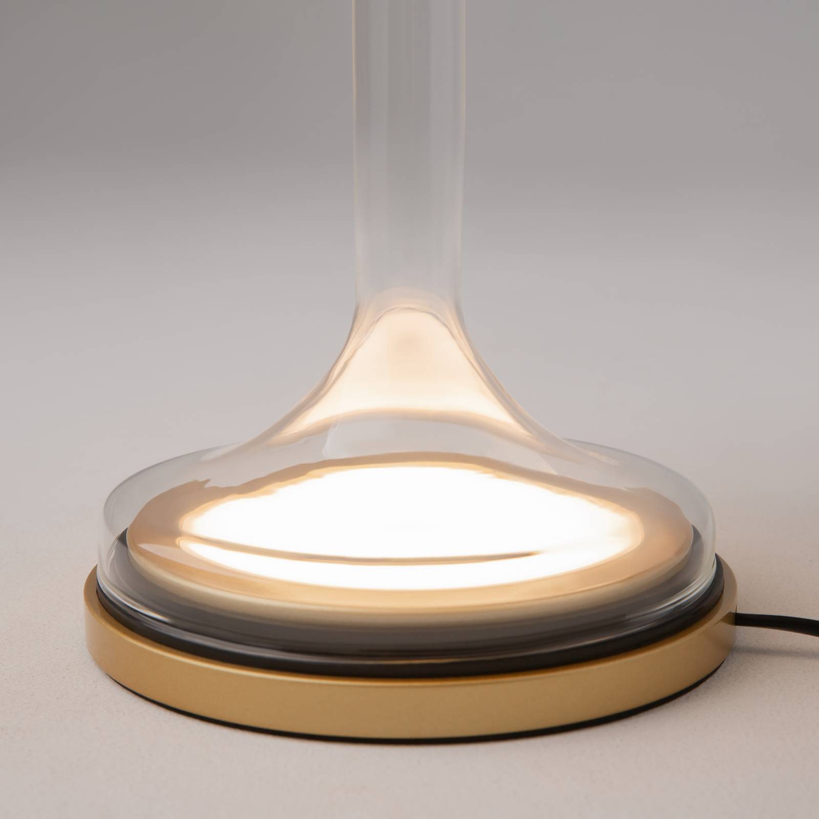 Maytoni Lampa stołowa LED Spirito, złota, szkło, wysokość 42 cm