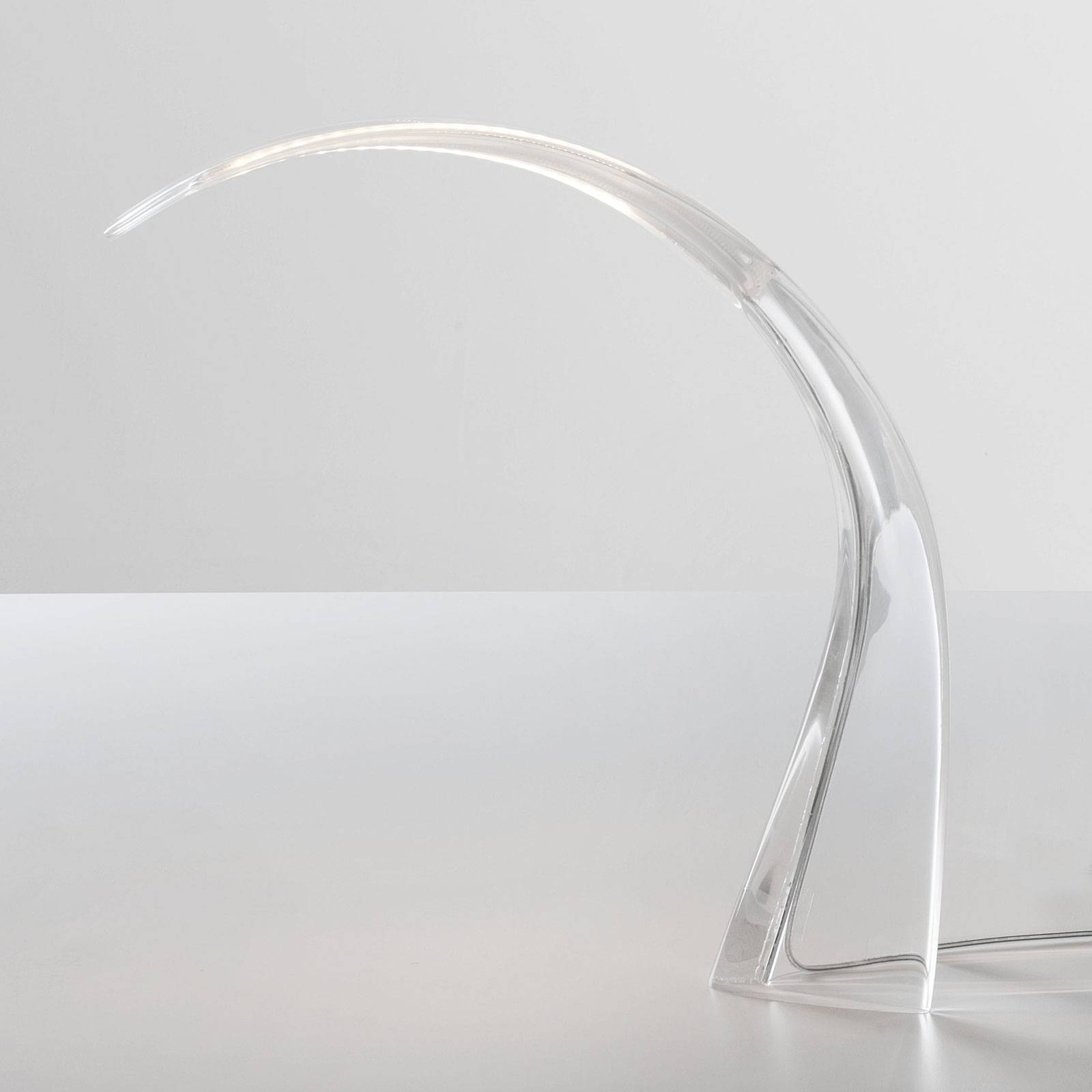 Kartell lampa stołowa LED Taj, przezroczysta, 62 cm, tworzywo sztuczne