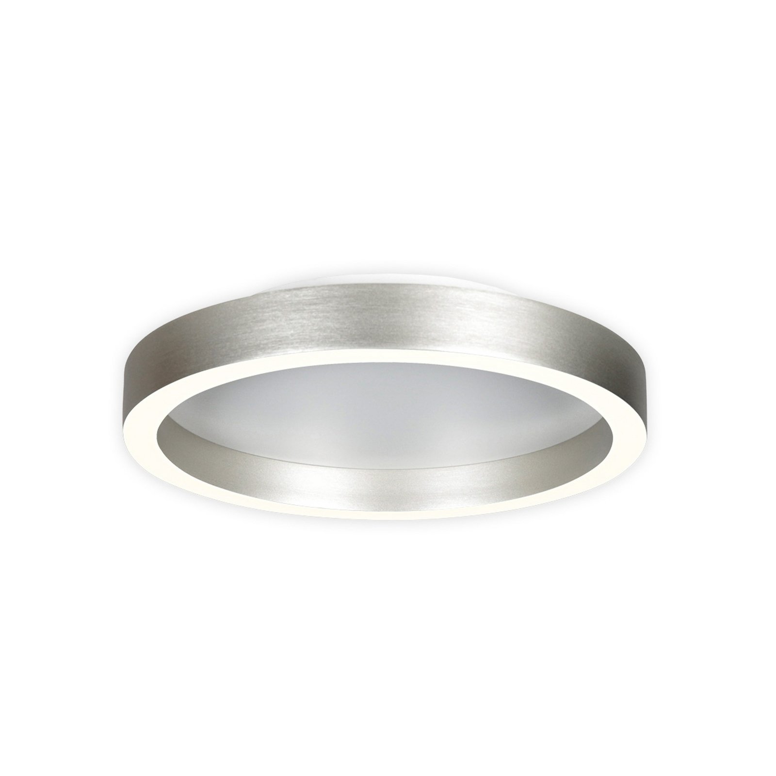 LED-taklampe Ringlux stålgrå, Ø 30 cm, metall, 2700 K