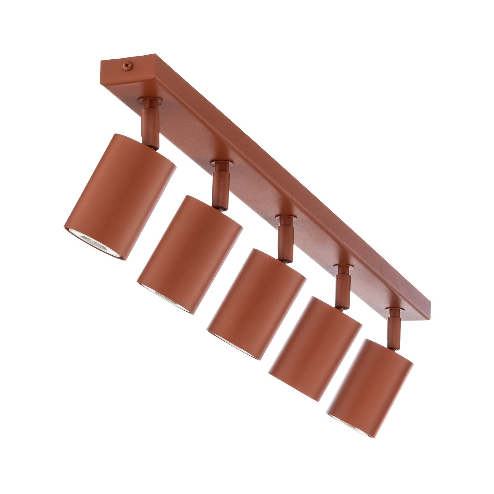 Stropní bodové světlo Zoom, 5 žárovek, červený, ocel, GU10