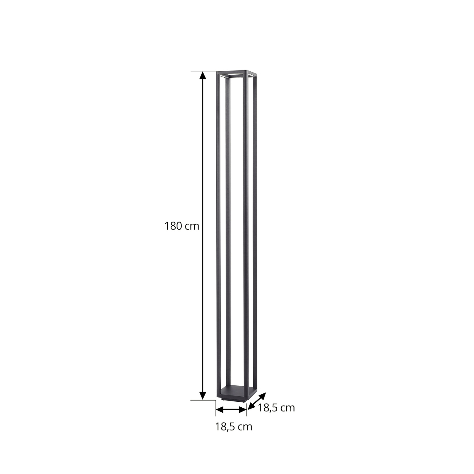 Lámpara de exterior LED Thorvid de Lucande, altura 180 cm, negra