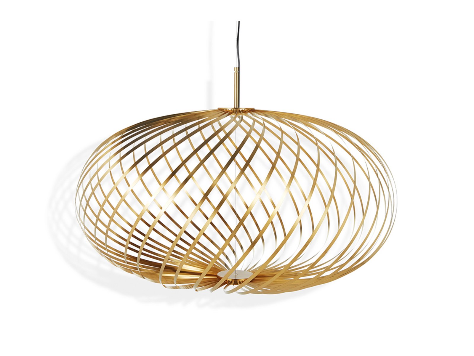 Tom Dixon Spring medium-riippuvalo Ø79cm, messinki