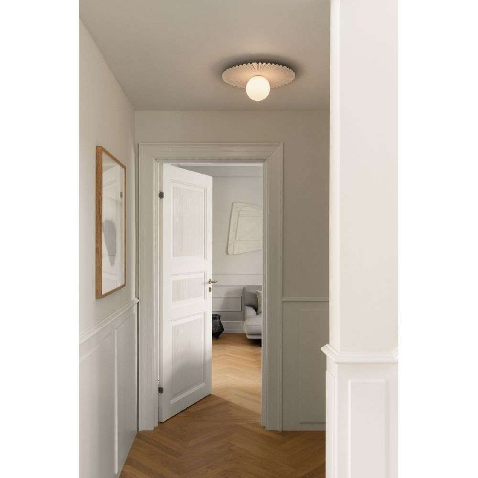 Applique murale Nuura Liila Muuse, Ø 42 cm, IP44, blanc/opale