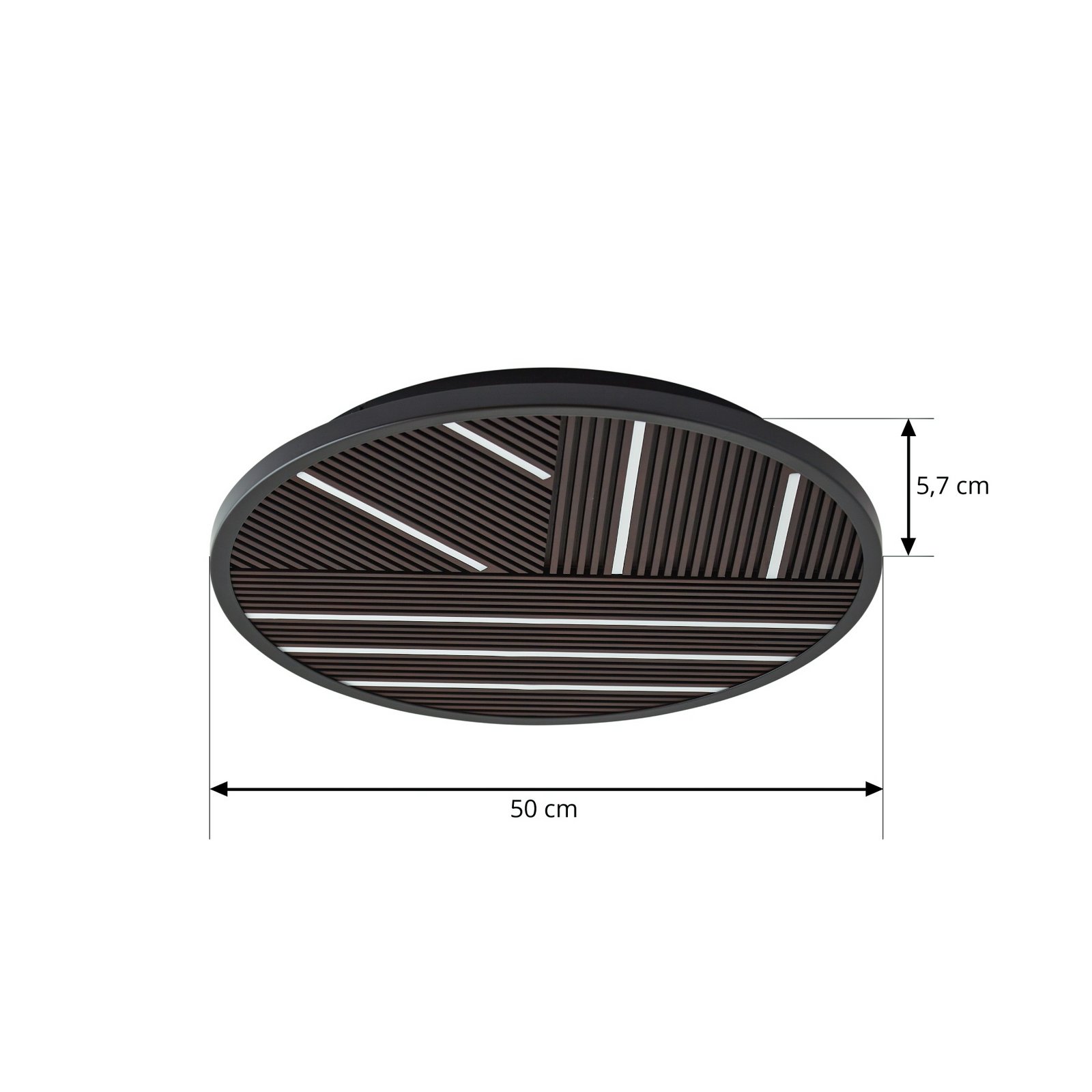 Lucande LED-taklampa Orven, trä, Ø 50 cm, dimbar Lucande LED-taklampa Orven, trä, Ø 50 cm, dimbar