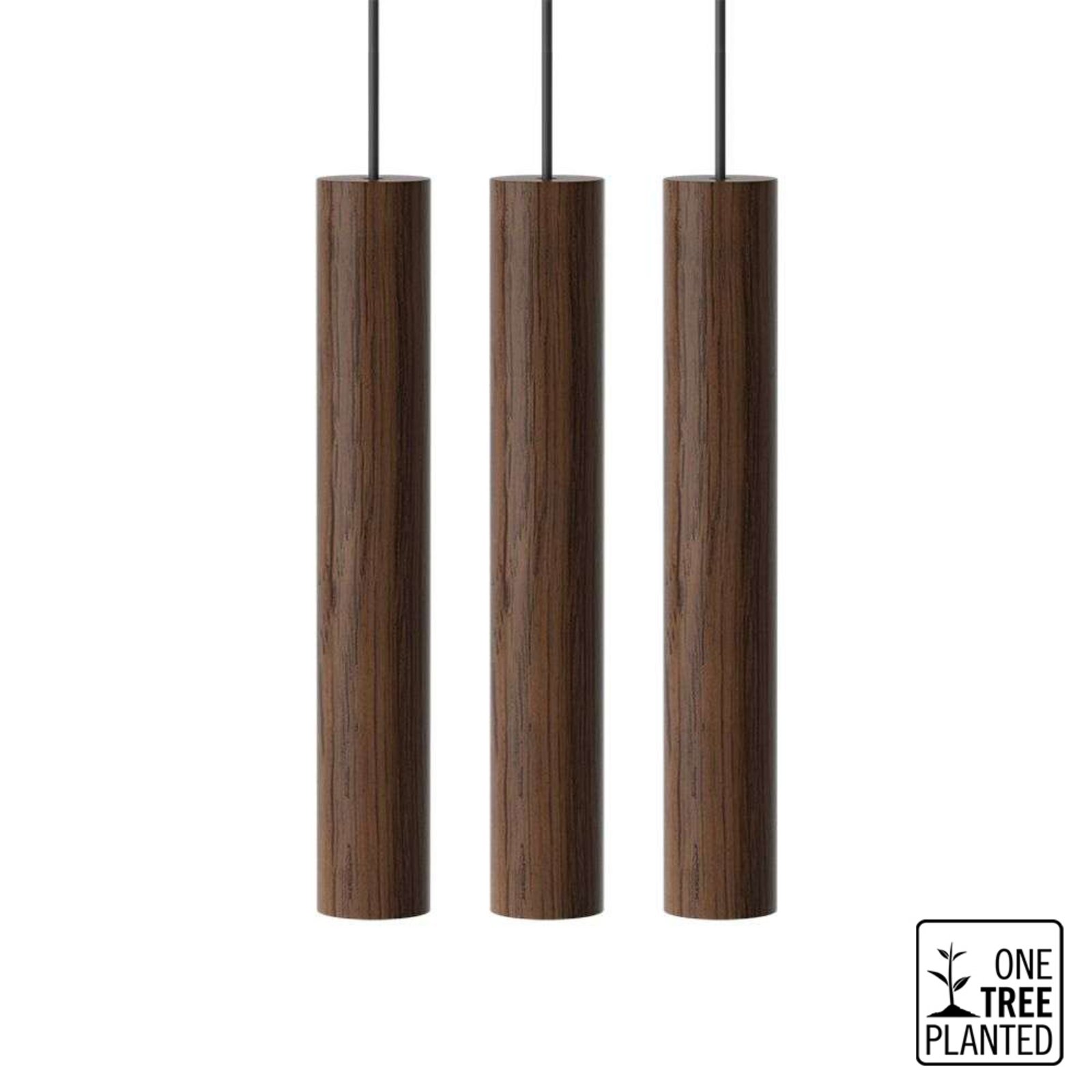 Chimes Cluster 3 Lustră Pendul Dark Oak - UMAGE