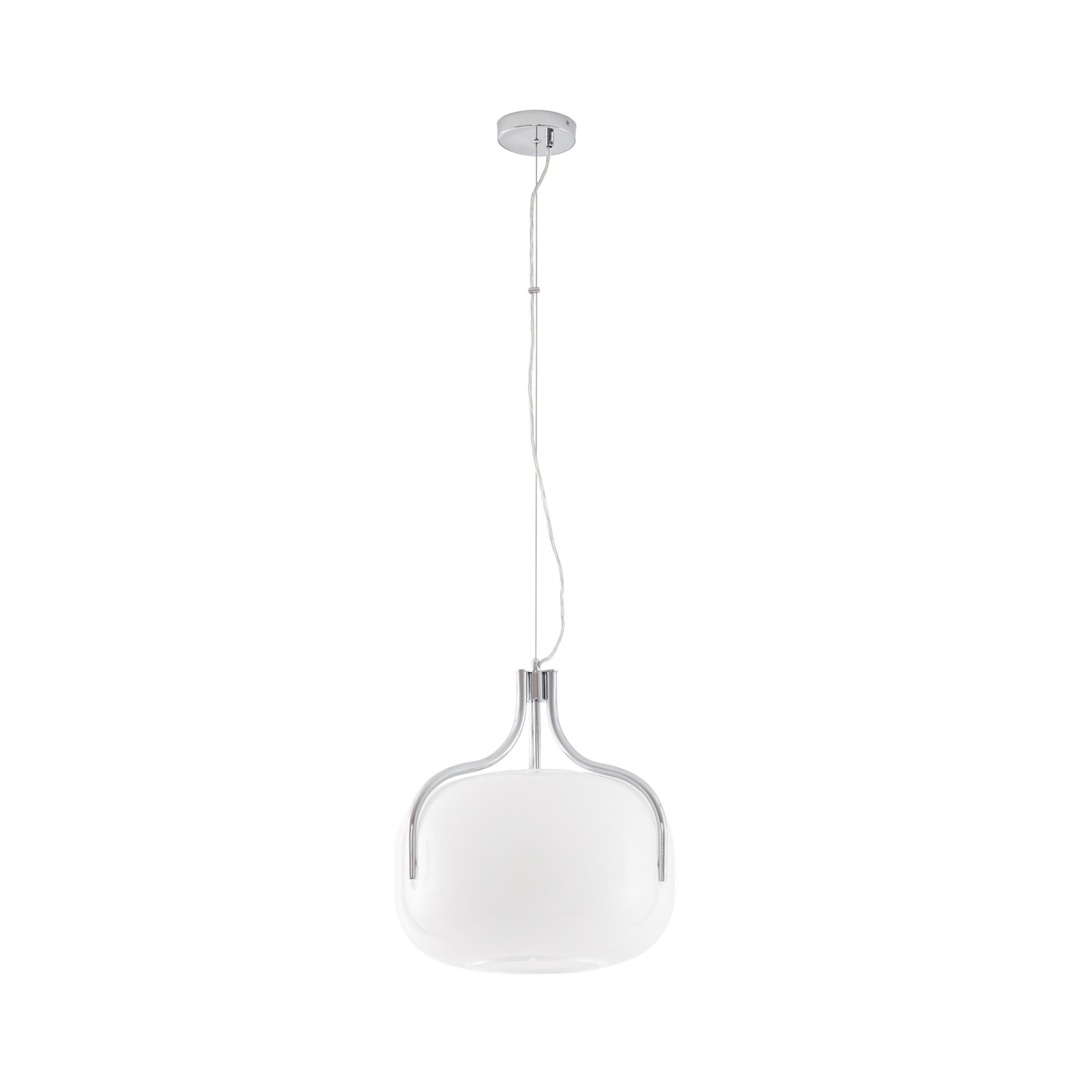 Závěsné světlo Christo, Ø 42 cm, chrom/bílá, sklo – Lucande