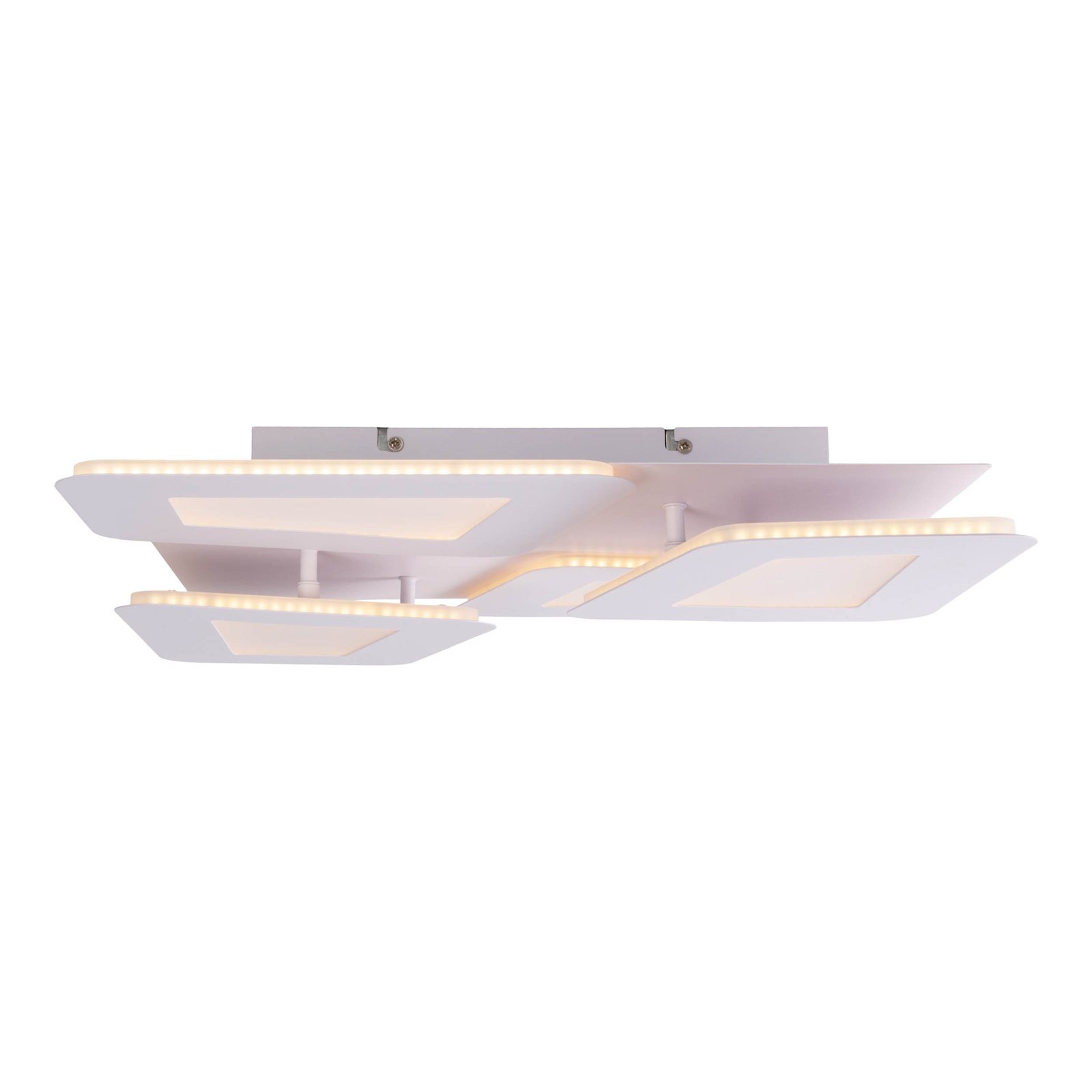 LED ceiling light Simes, white, metal, 48x48 cm, CCT, remote control