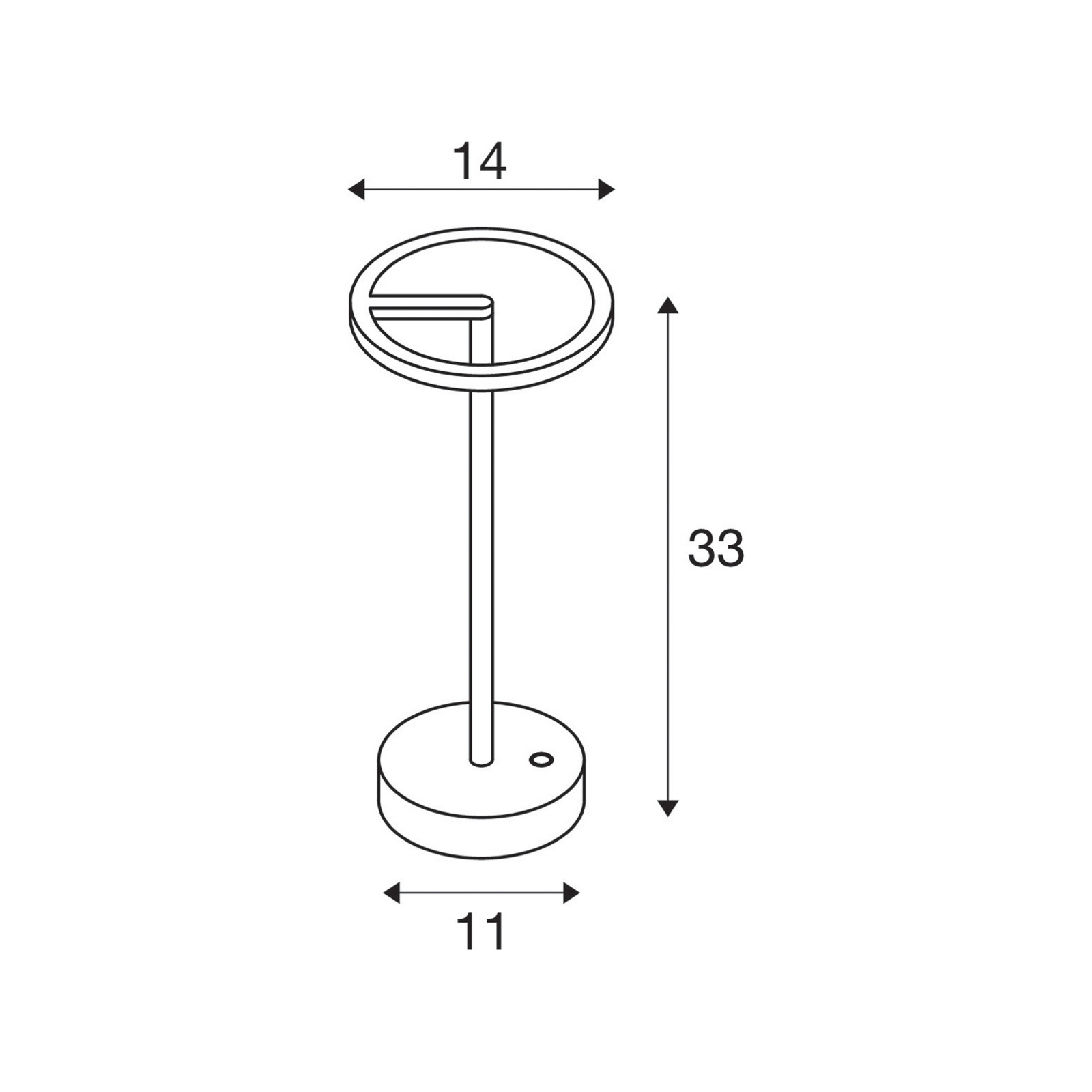 SLV LED oppladbar lampe Vinolina One, rust, 2700 K, høyde 33 cm