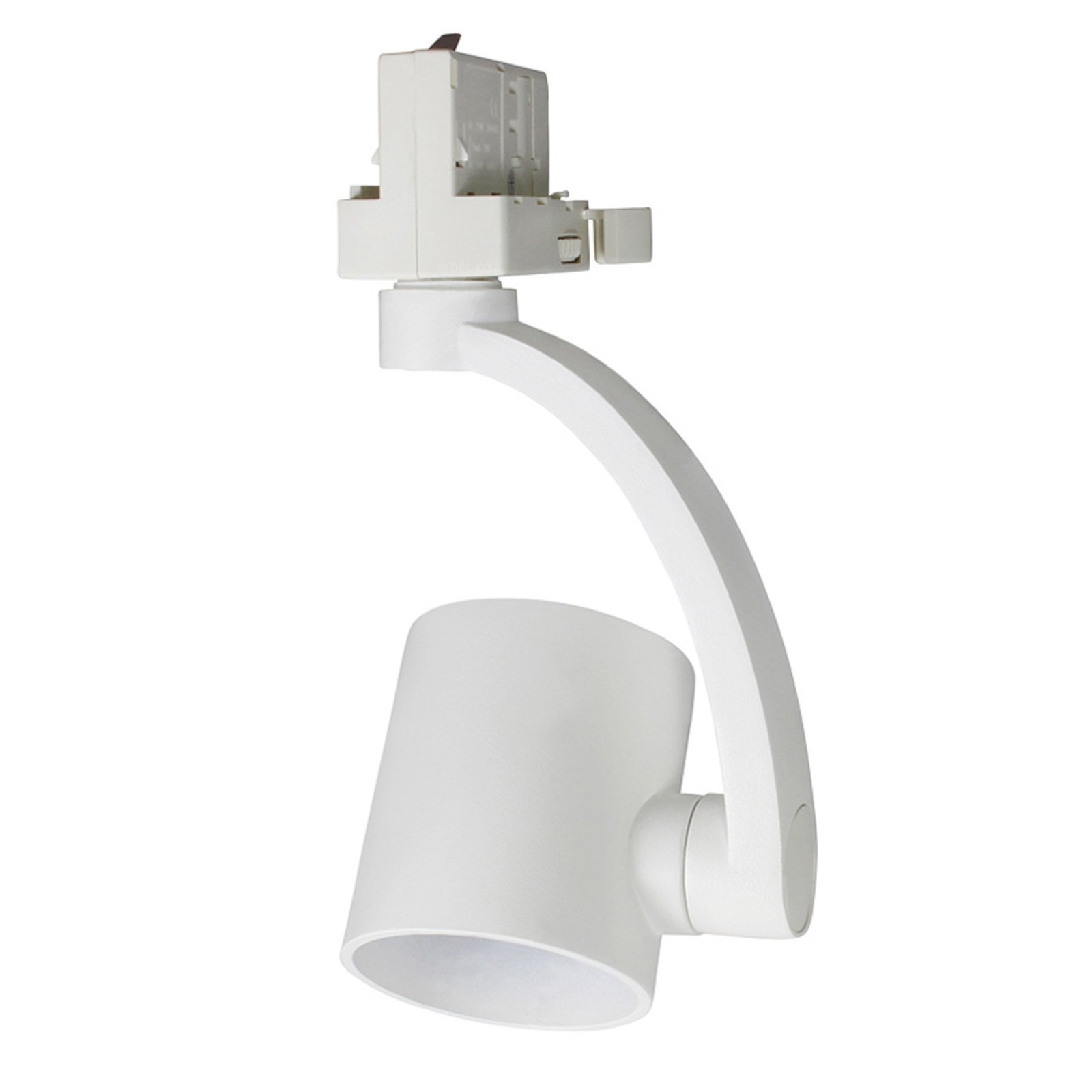 BIOleDEX Tres spotlight for 3-circuit track, GU10, white, for Living / Dining Room, aluminium, GU10, 50 W, energy efficiency: A++, H: 17 cm