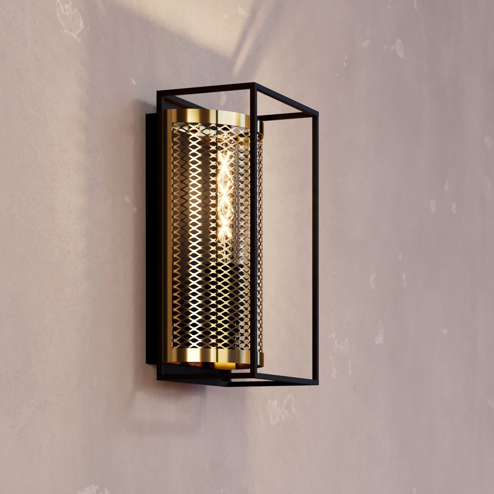 EGLO Aplică Nohales înălțime 32 cm negru/albastru - Camera de zi / sufragerie - Design industrial - negru alamă - Metal