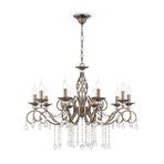 Maytoni Grace chandelier antique brass metal/glass 10-bulb.