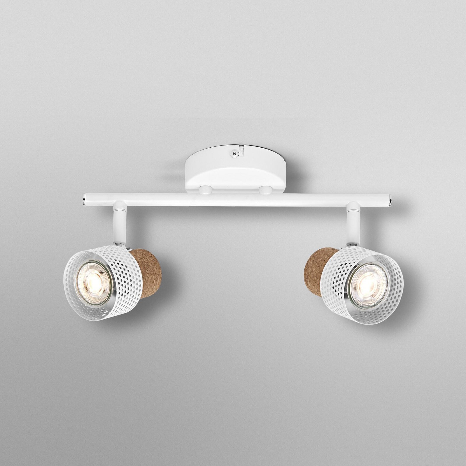 OSRAM CORK ceiling spotlight, white, 2 spots, GU10 LED, 927, dimmable