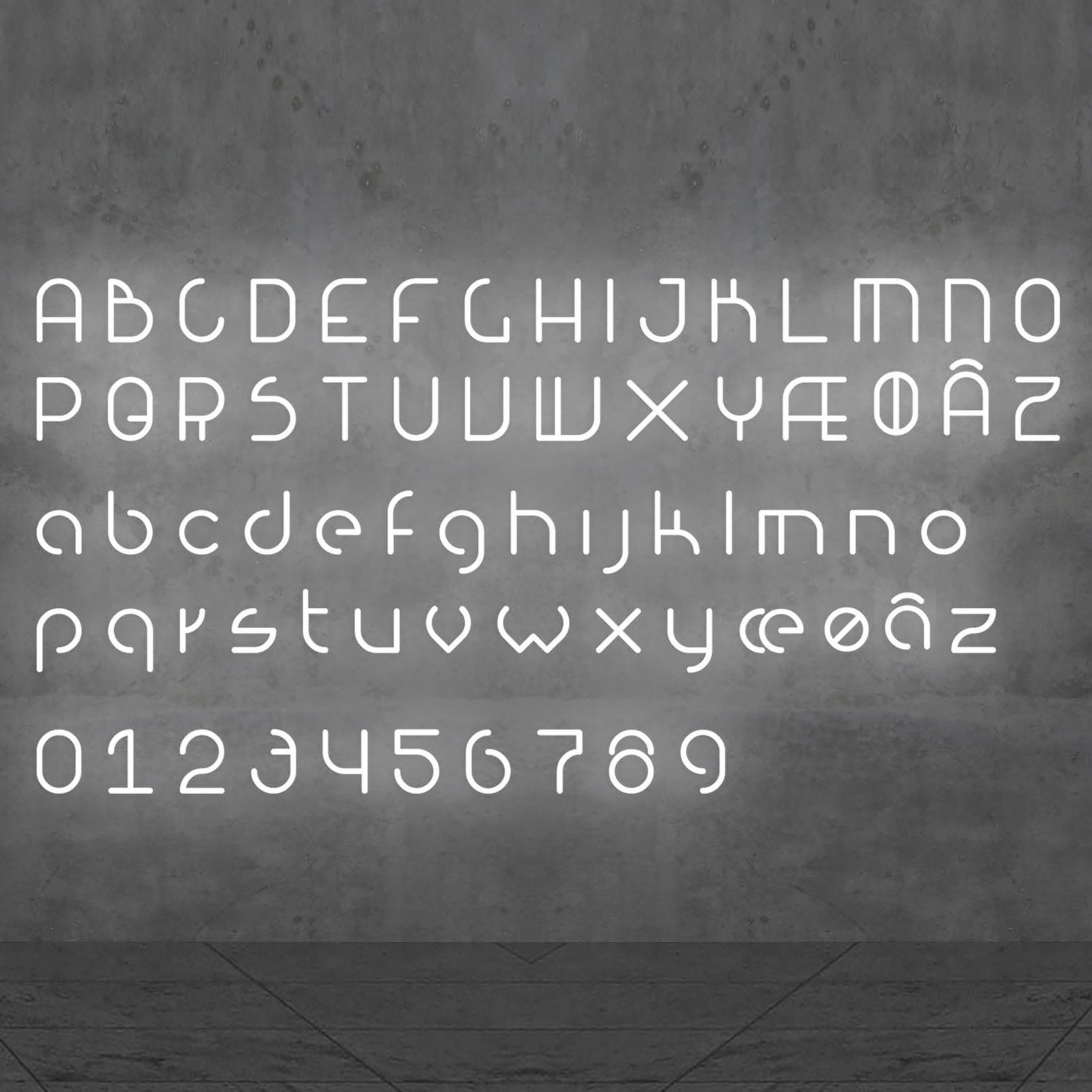 Artemide Alphabet of Light -seinävalo, Ã-kirjain