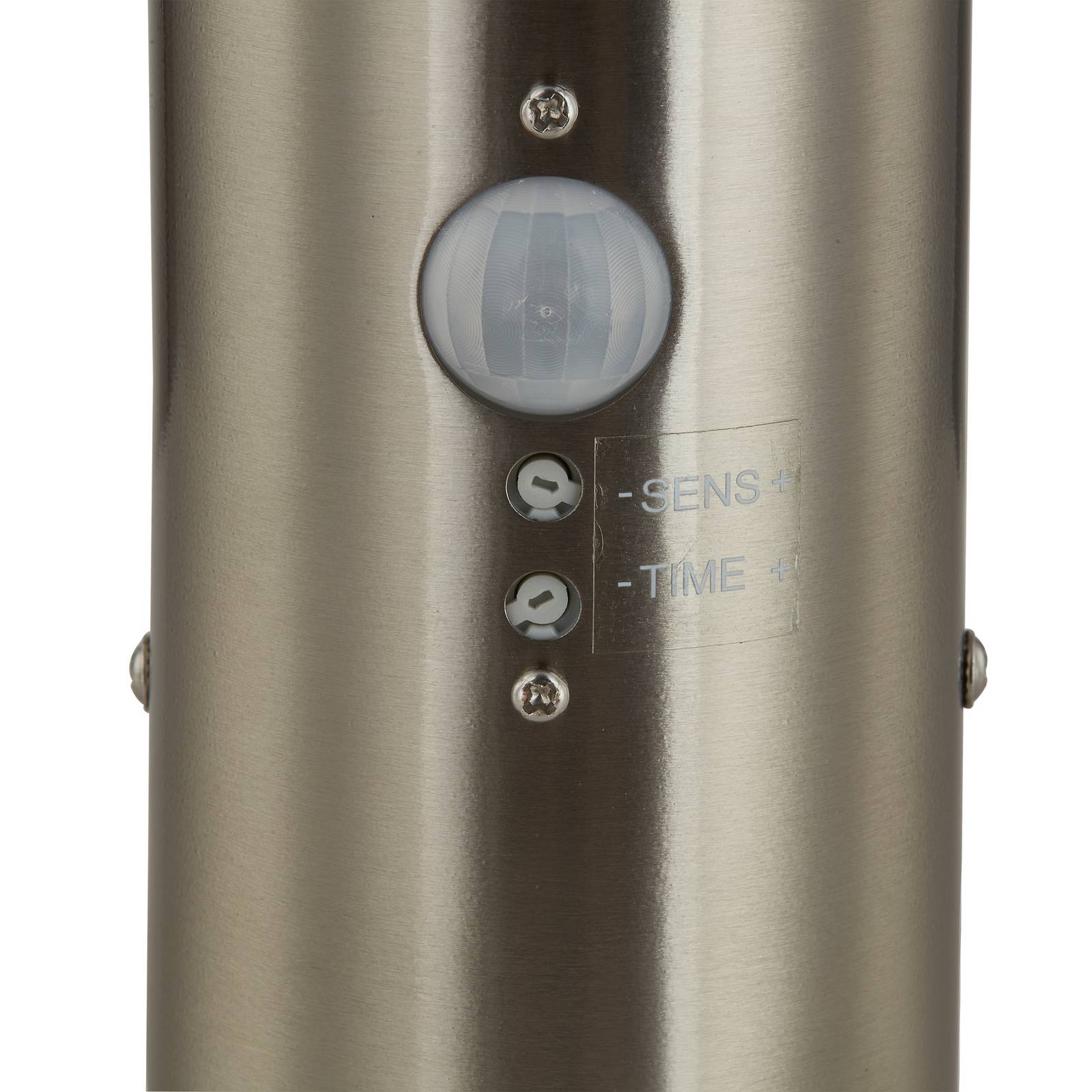 Lindby Kinkiet zewnętrzny Statius, szary, stal nierdzewna, czujnik