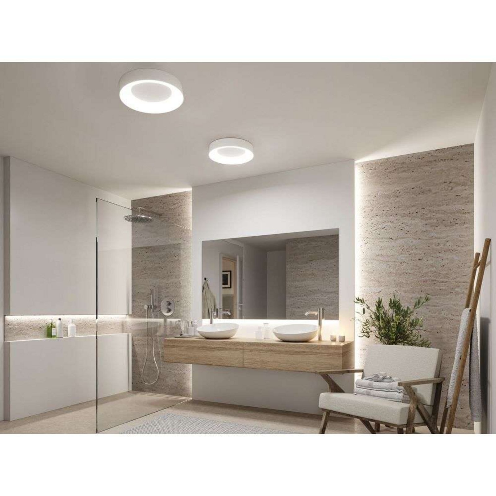 Casca LED Plafond IP44 2100lm Vit/Vit - Paulmann