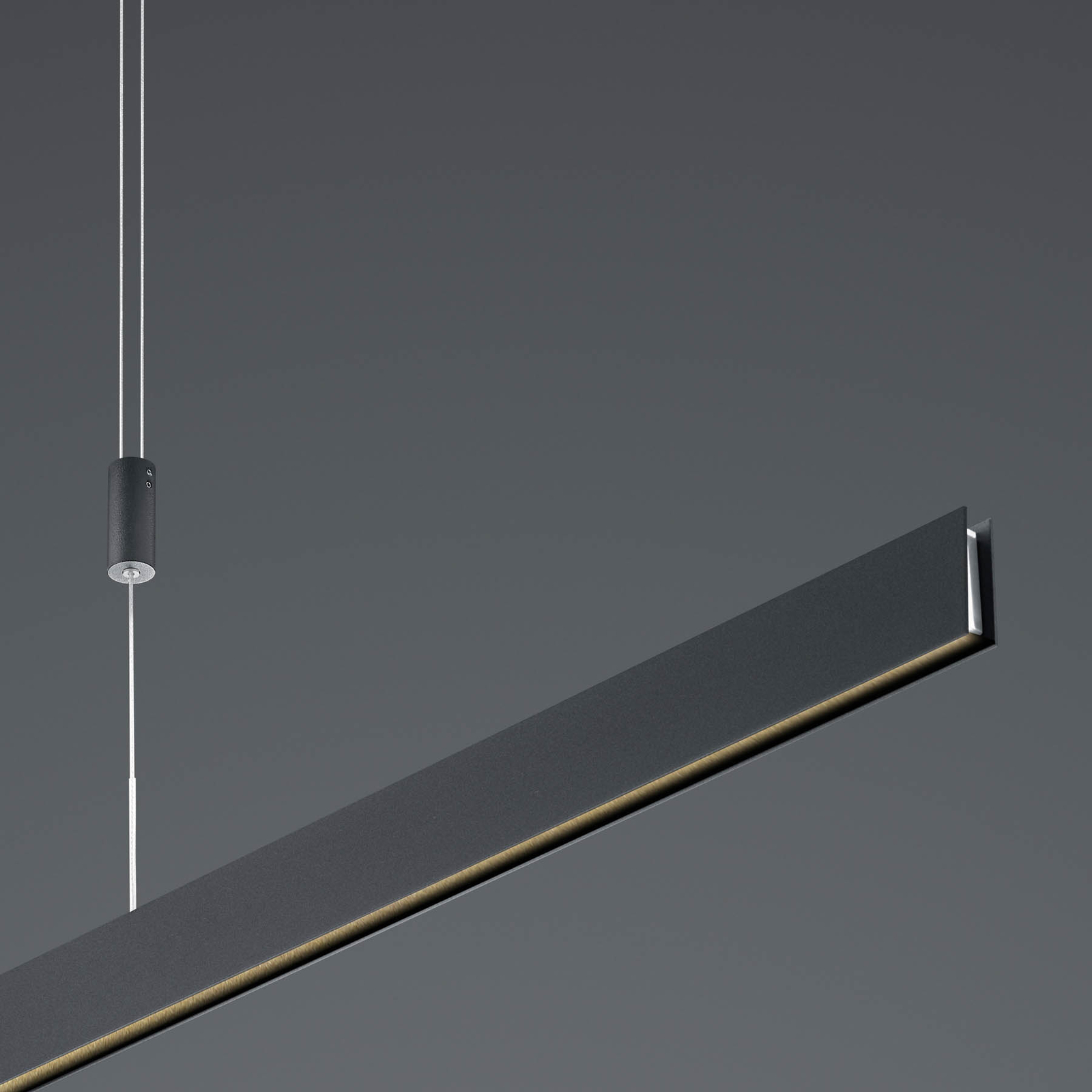 Delta LED pendant light, 130 cm, black