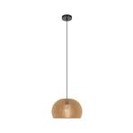 Hanglamp Maytoni Roots, Ø 33 cm, hoogte 21 cm, beige, hout