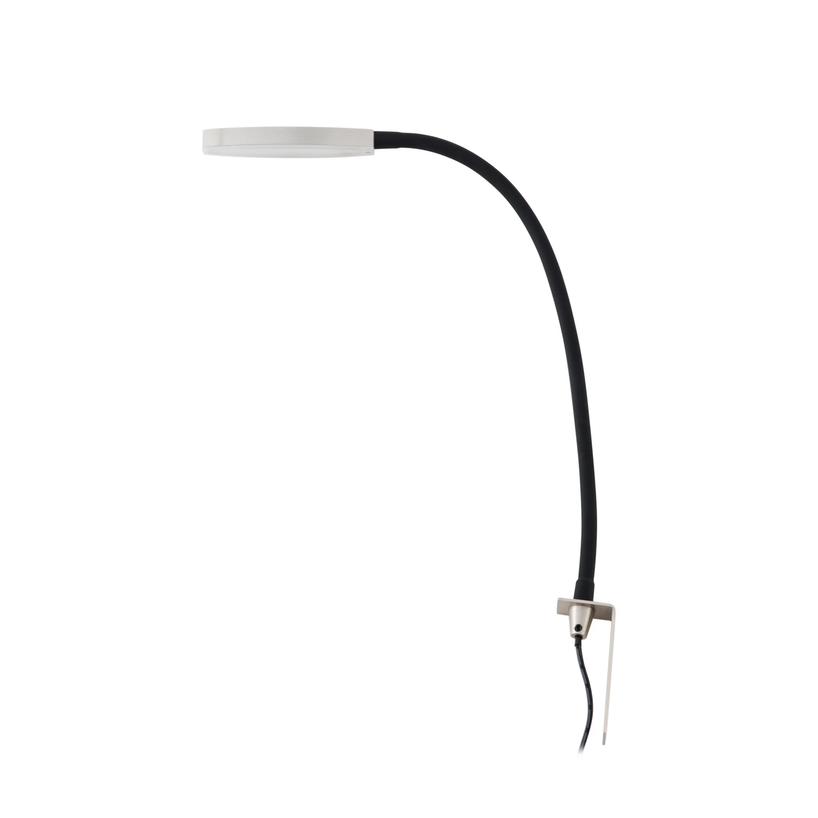 Lindby LED olvasólámpa Flexola, nikkel, kerek, fém, dugós, nikkel