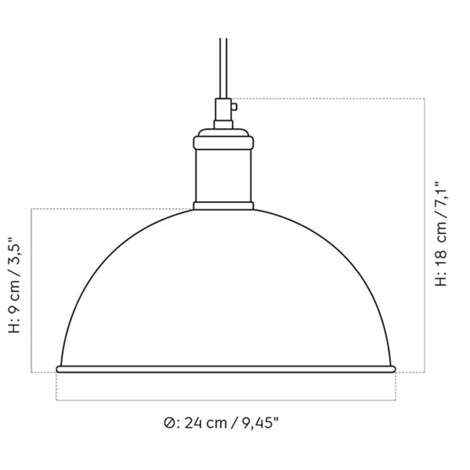 Menu Hubert pendant lamp 1-bulb 24 cm ivory/bronze