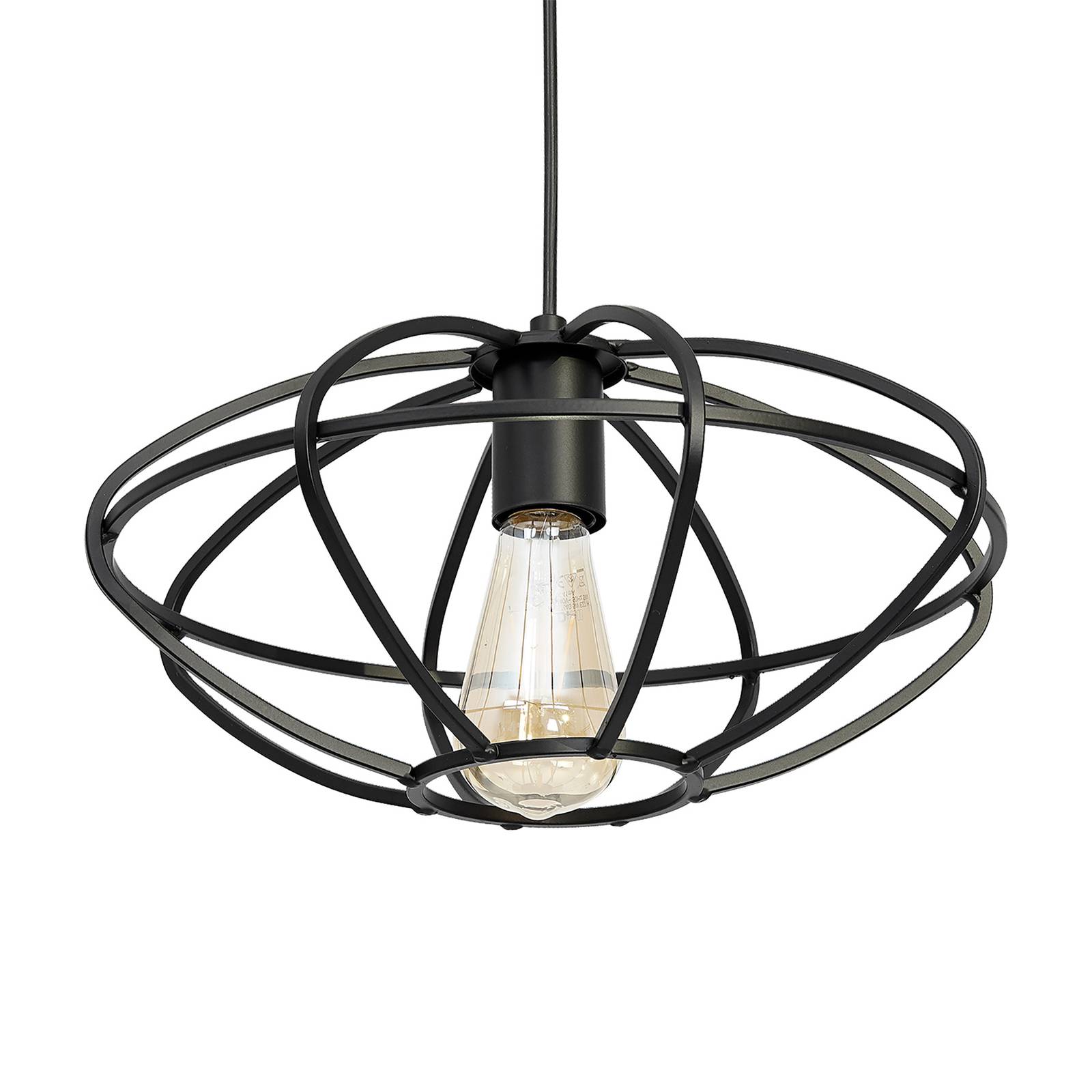 Euluna Suspension Epali abat-jour cage 1 lampe noire