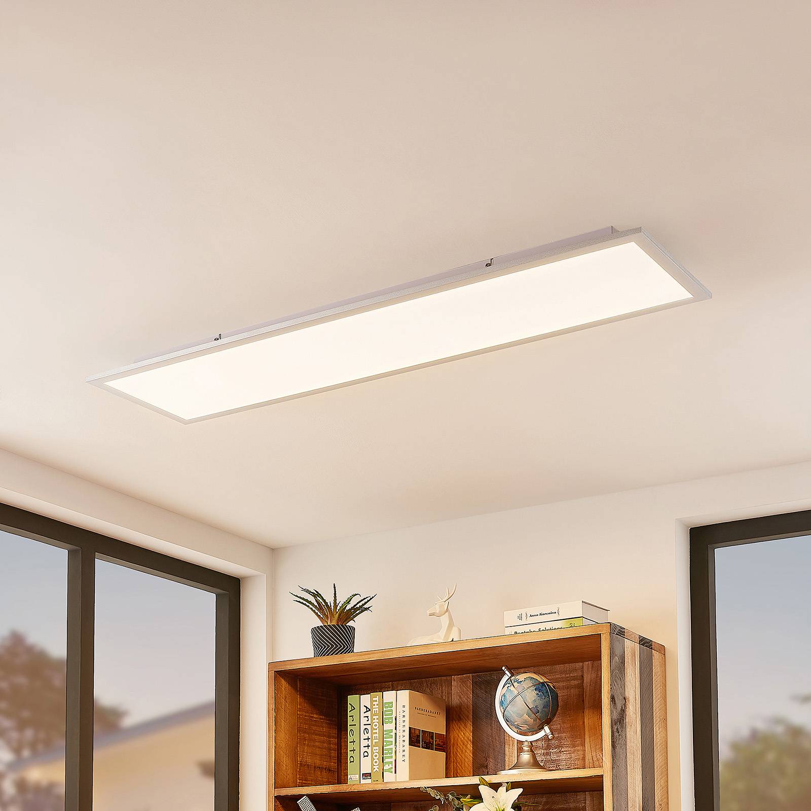 Lindby Smart Panneau de plafond à LED Kjetil 120 x 30 cm Tuya RVB CCT