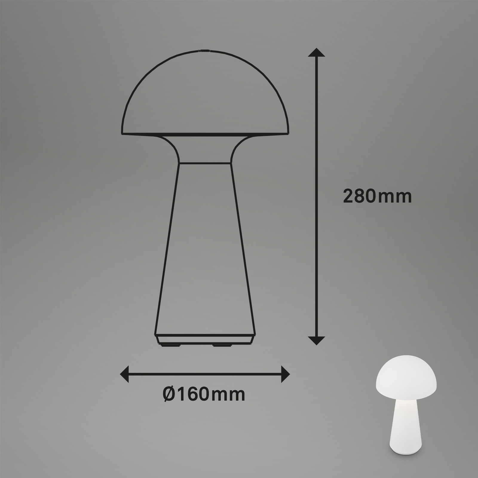 Lampe de table LED à accu Fungo, rechargeable, blanc