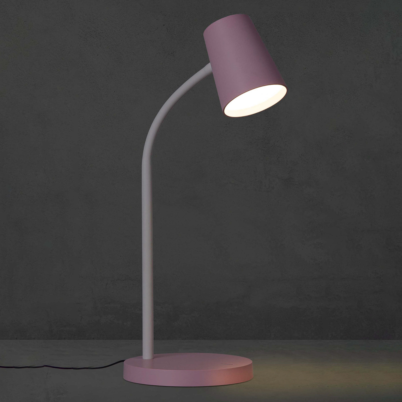 Lámpara de mesa LED Luis con dim en 3 fases, rosa