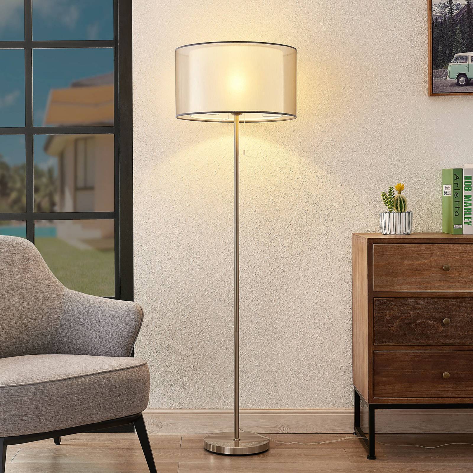 Lindby Taxima lampadaire, gris