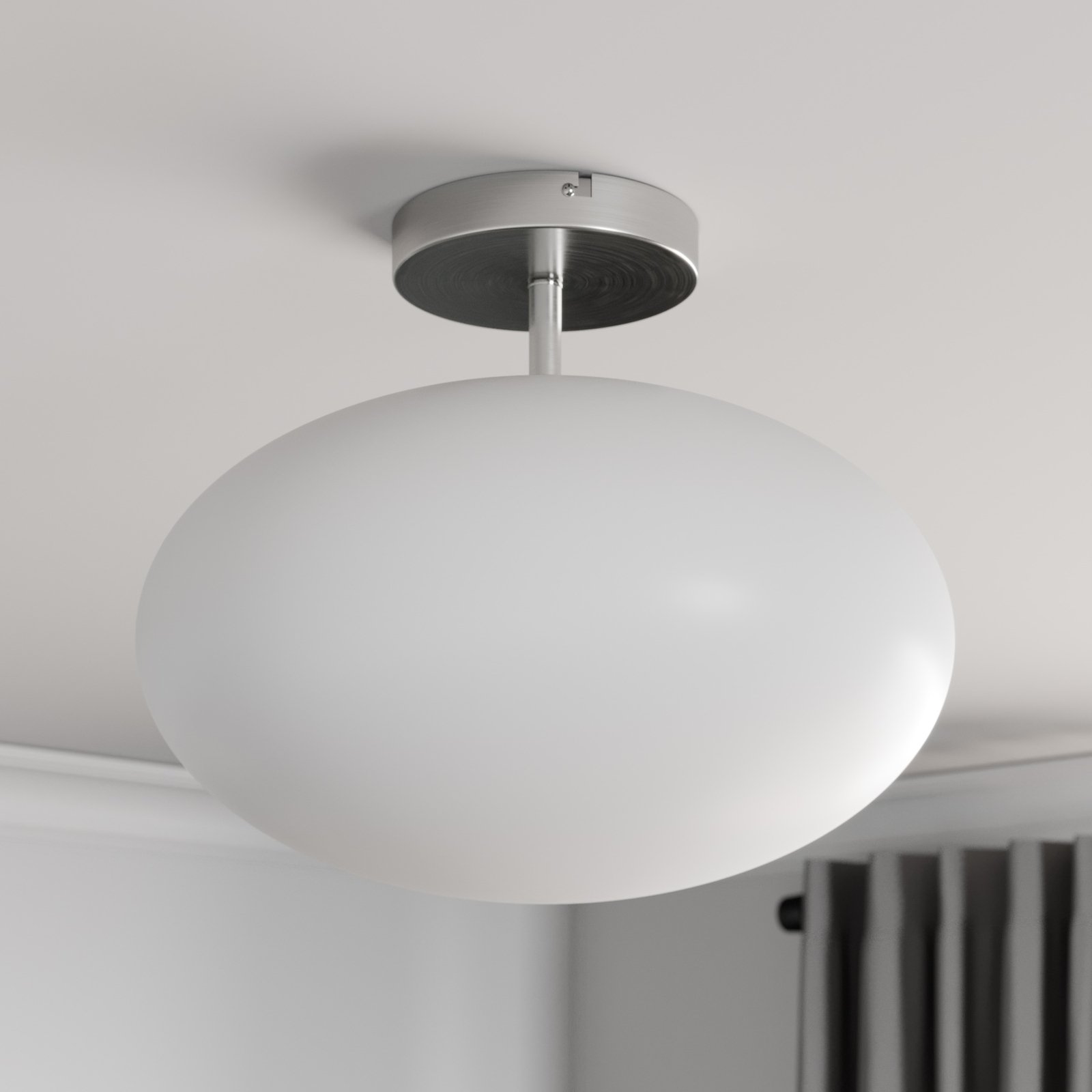 Sonika Ceiling Lamp Satin Nickel/Opal White - Lindby