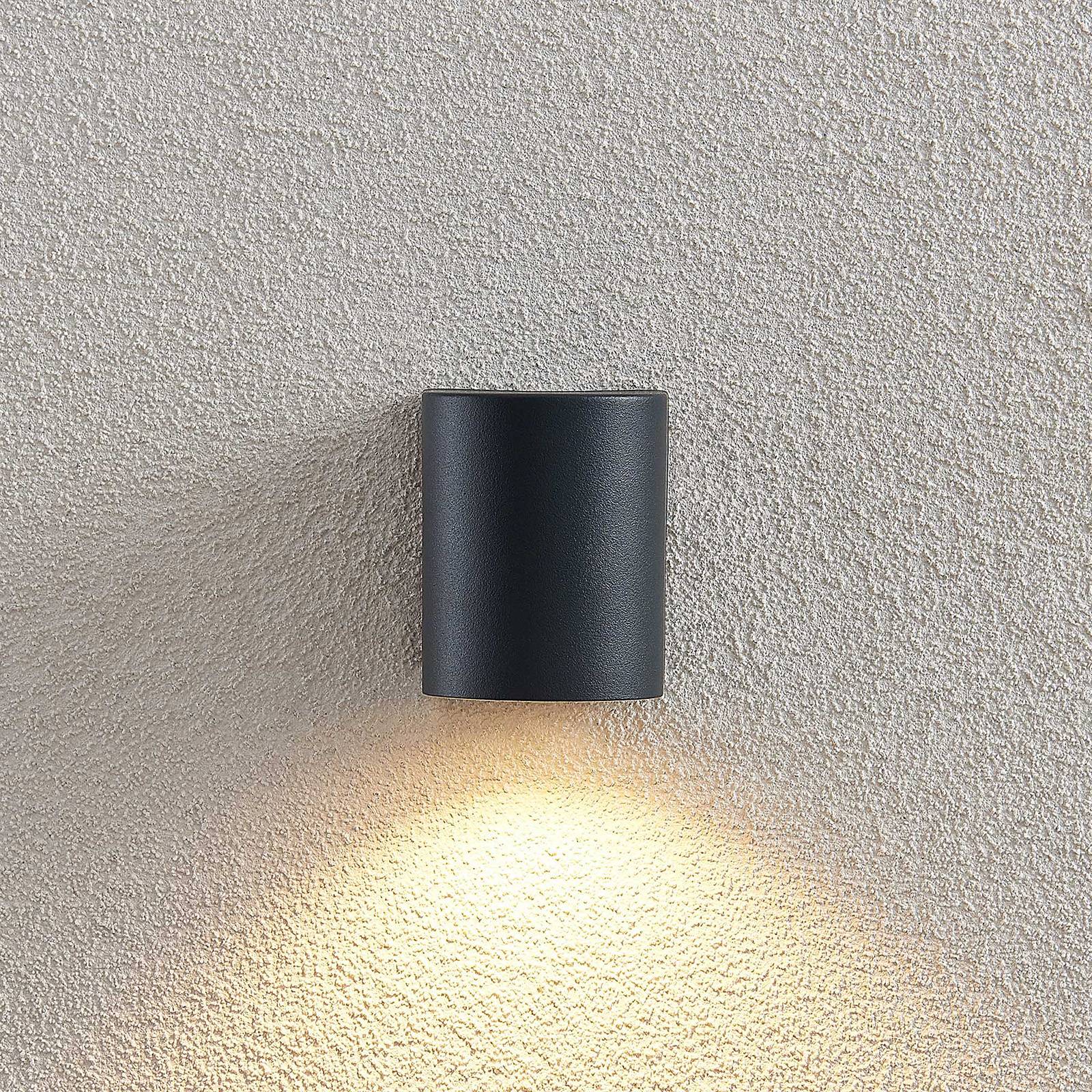 ELC kinkiet zewnętrzny Fijona, okrągły, 8,1 cm, szary, aluminium
