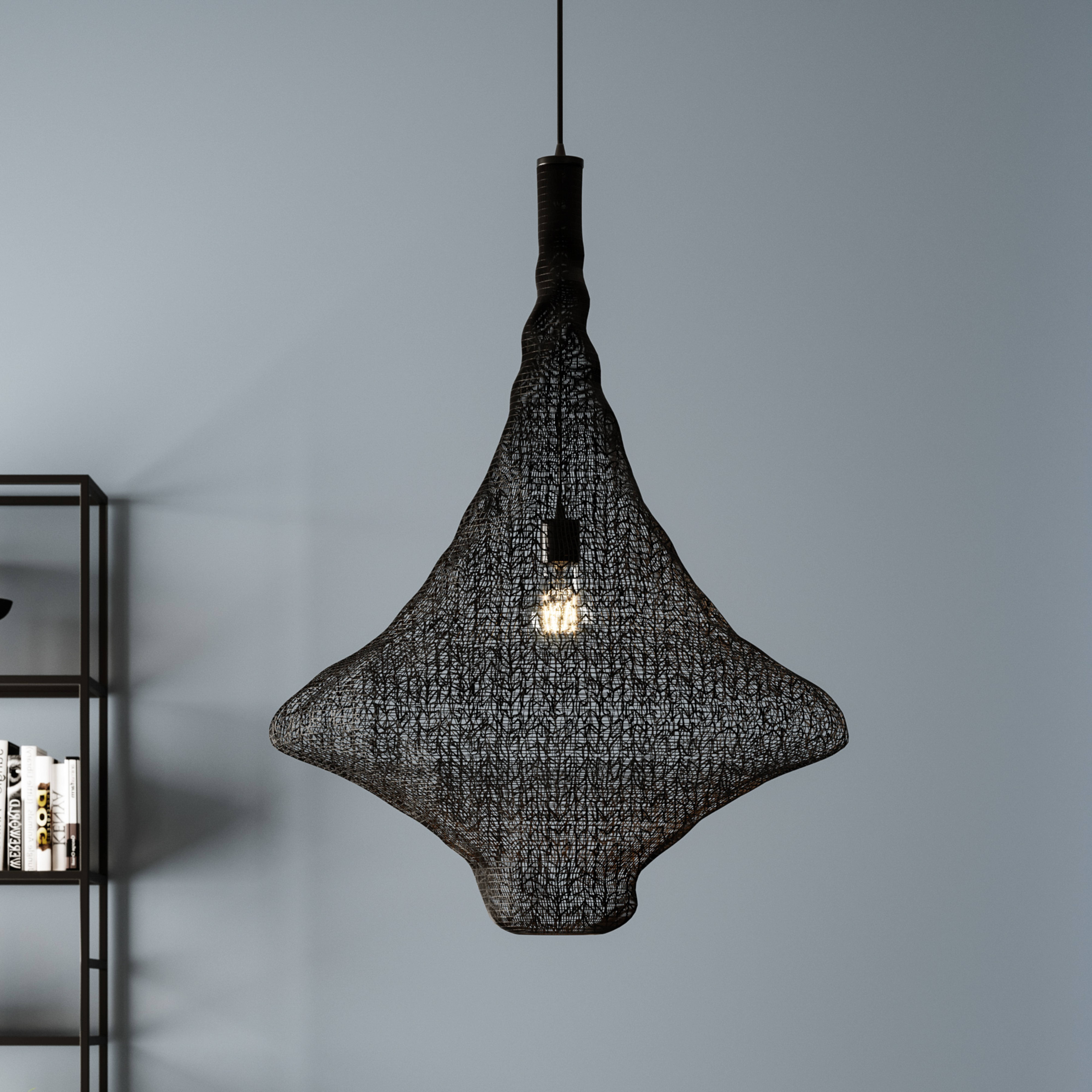 KARE Cocoon lampada a sospensione nero, Ø 89 cm