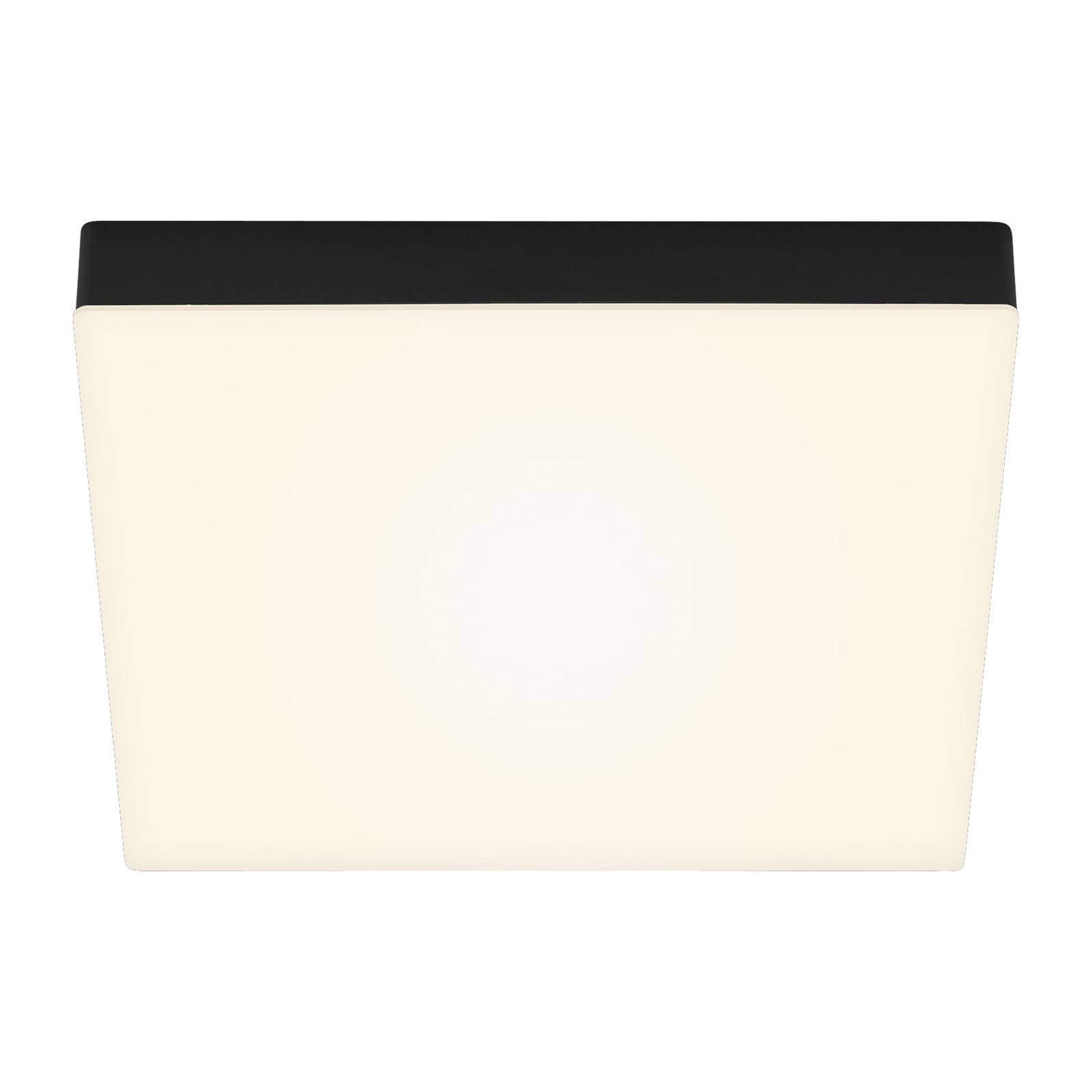 Plafonnier LED Flame 3 000 K 28,7×28,7 cm noir