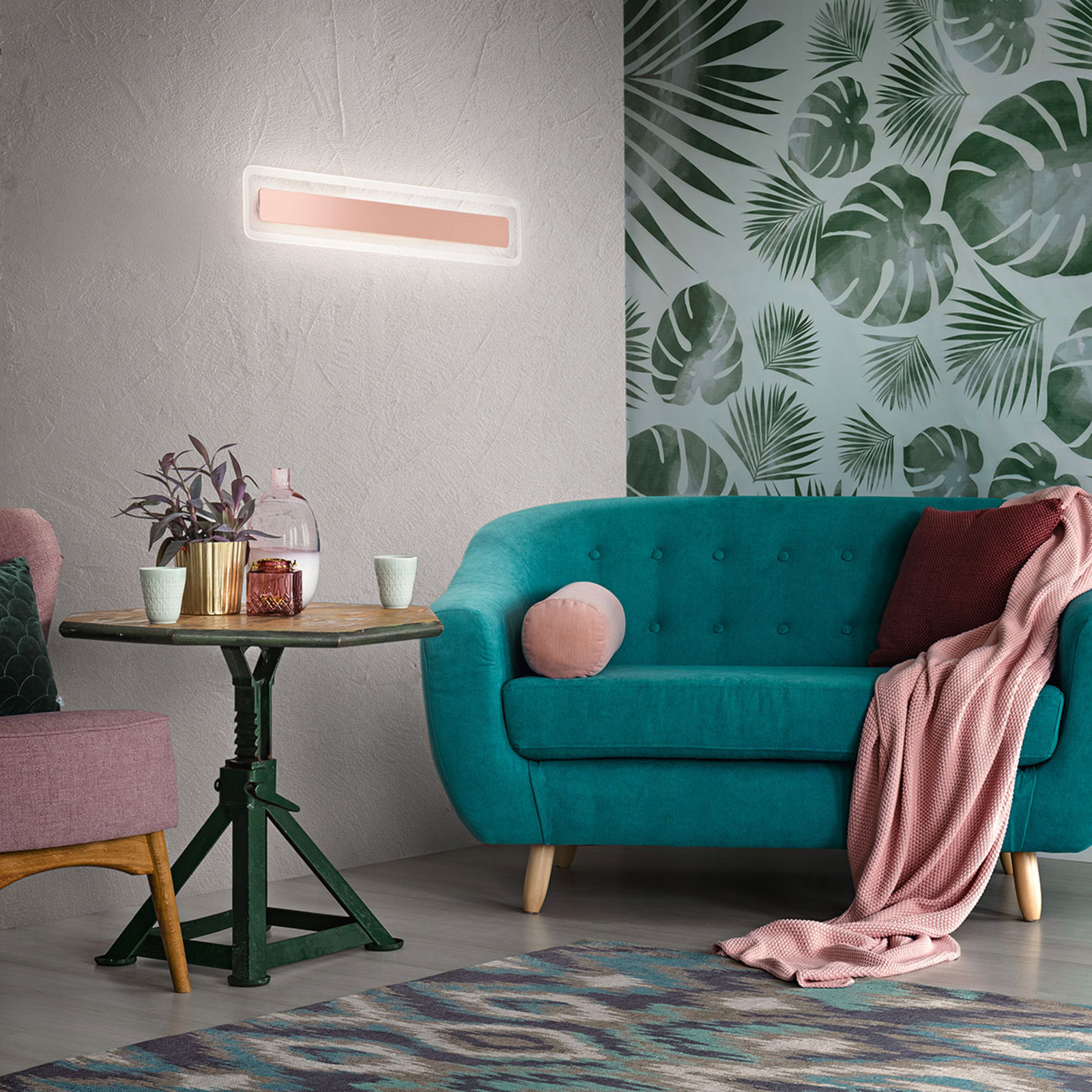 LED-Wandleuchte Antille in Kupfer