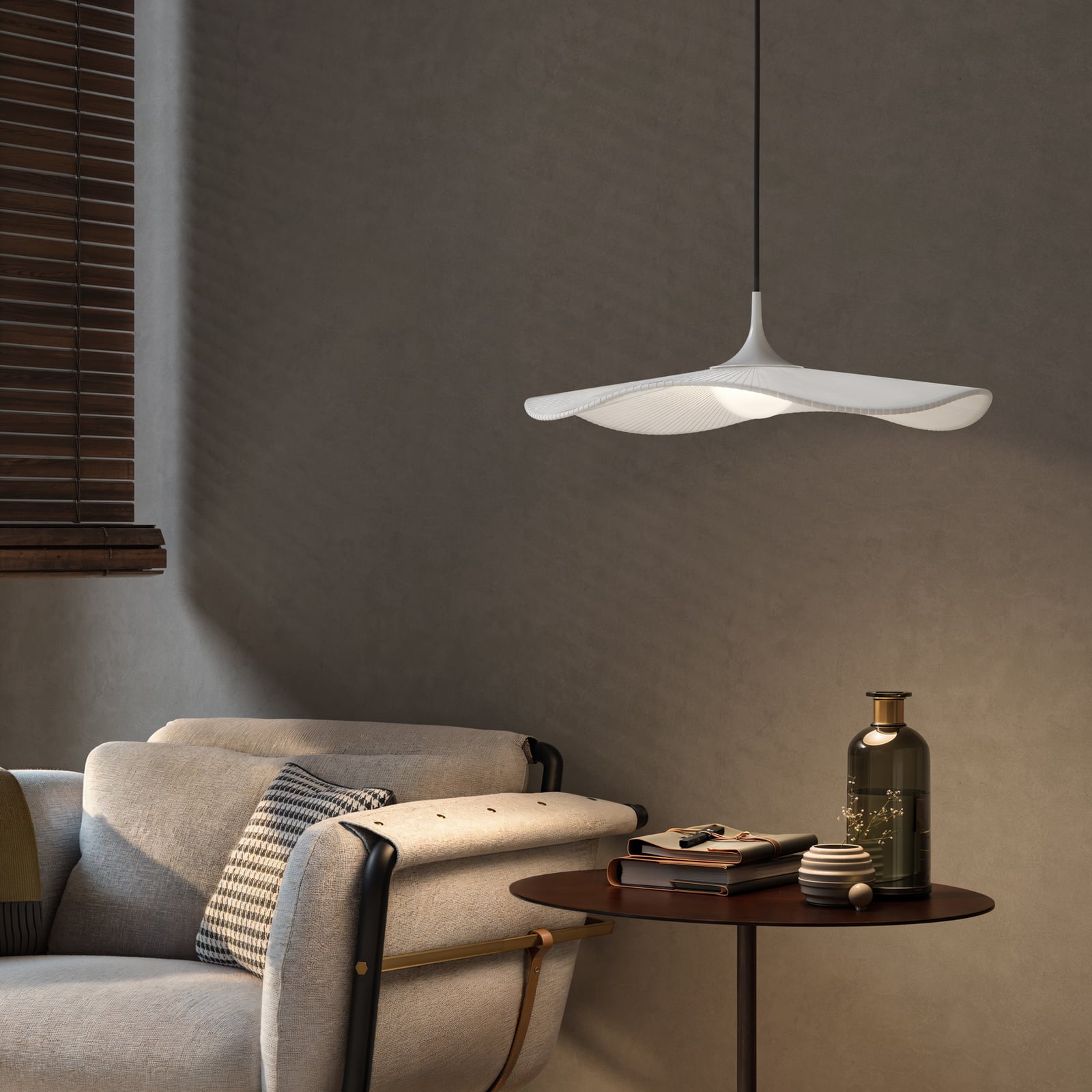 Żyrandol LED Bover „Mediterrània”, biały, Ø 52 cm, ściemniany Żyrandol LED Bover „Mediterrània”, biały, Ø 52 cm, ściemniany