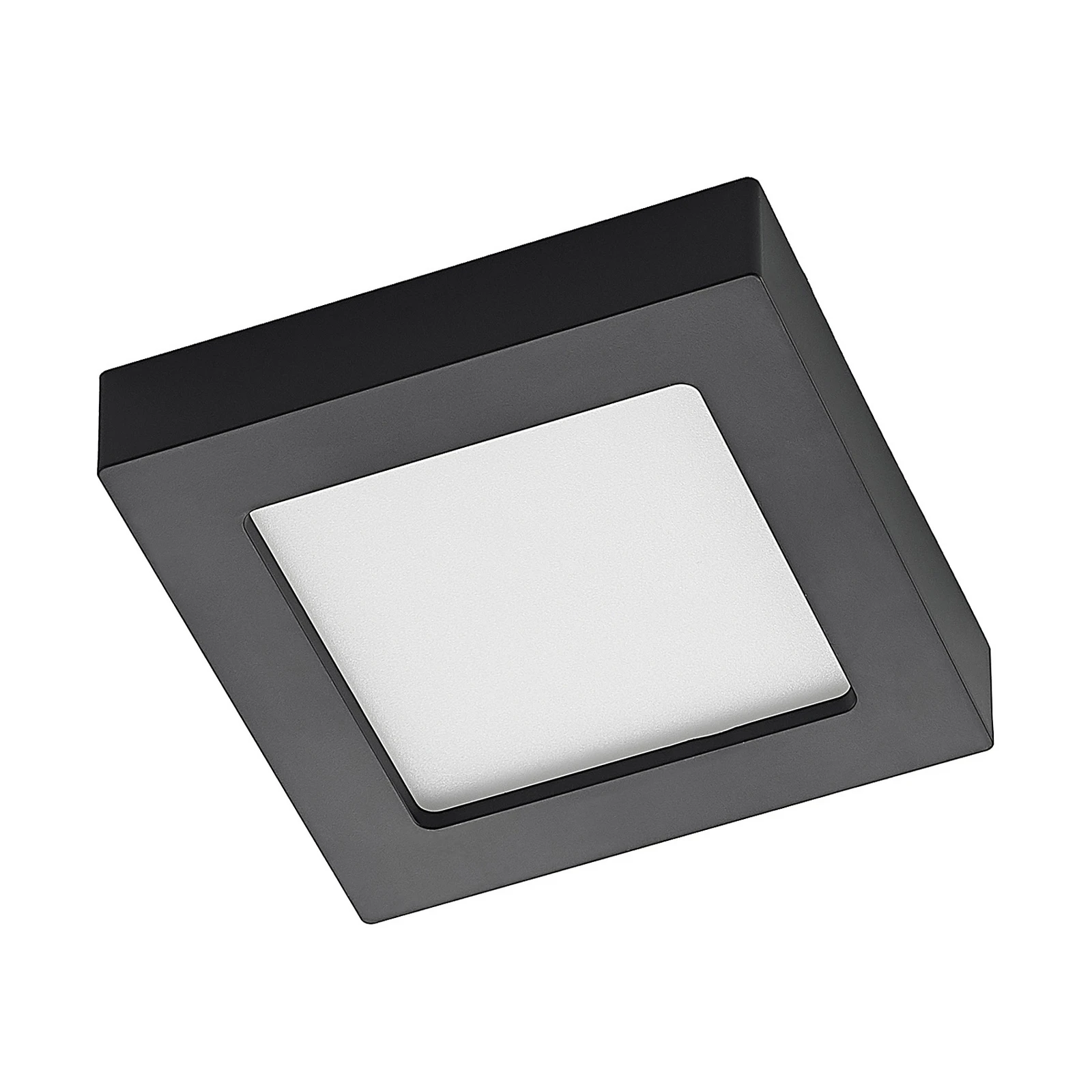 Φωτιστικό οροφής Prios LED Alette, μαύρο, 12 W, CCT, ρυθμιζόμενο