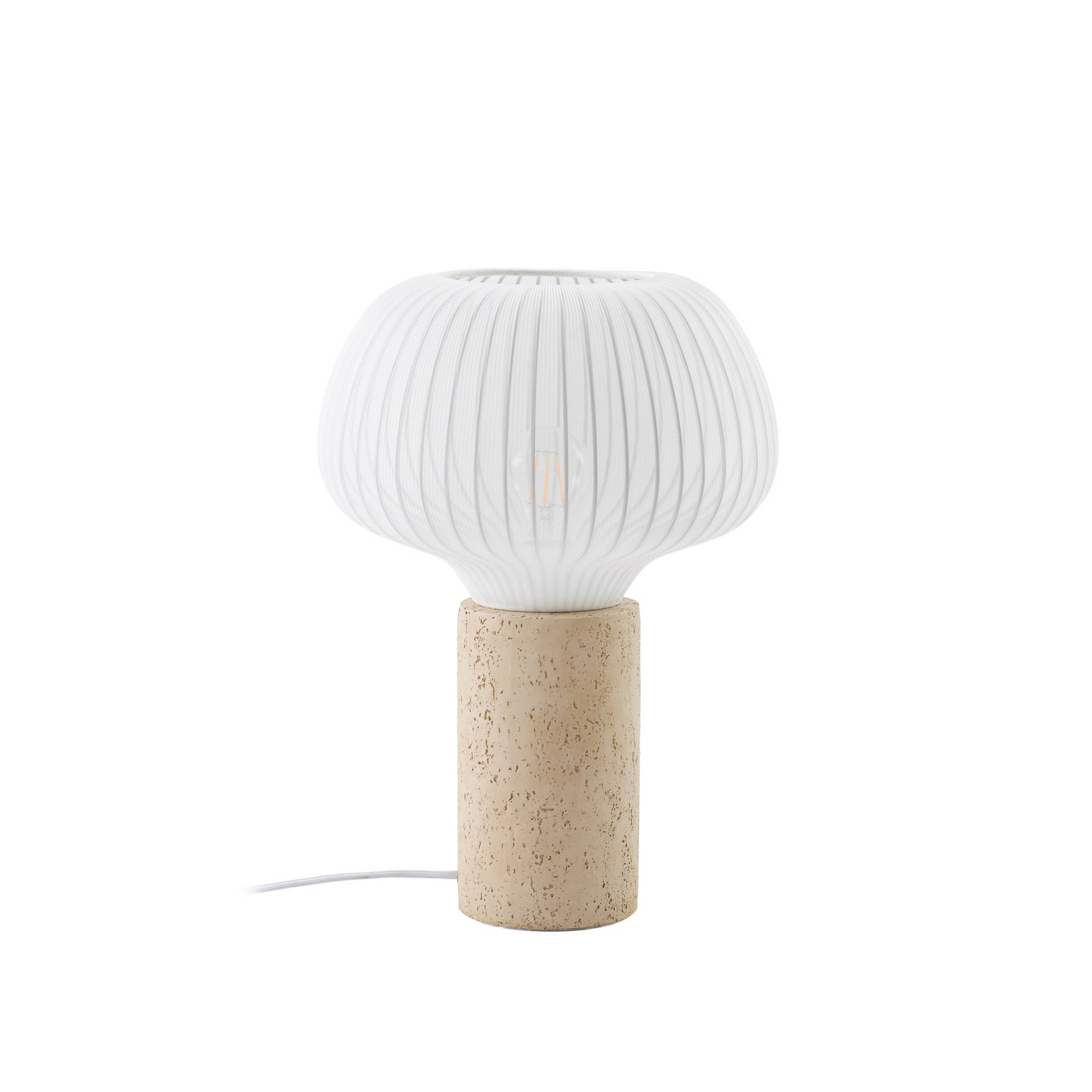 Lucande laualamp Eloise, 42 cm, valge, tekstiil/betoon, E27 Lucande laualamp Eloise, 42 cm, valge, tekstiil/betoon, E27