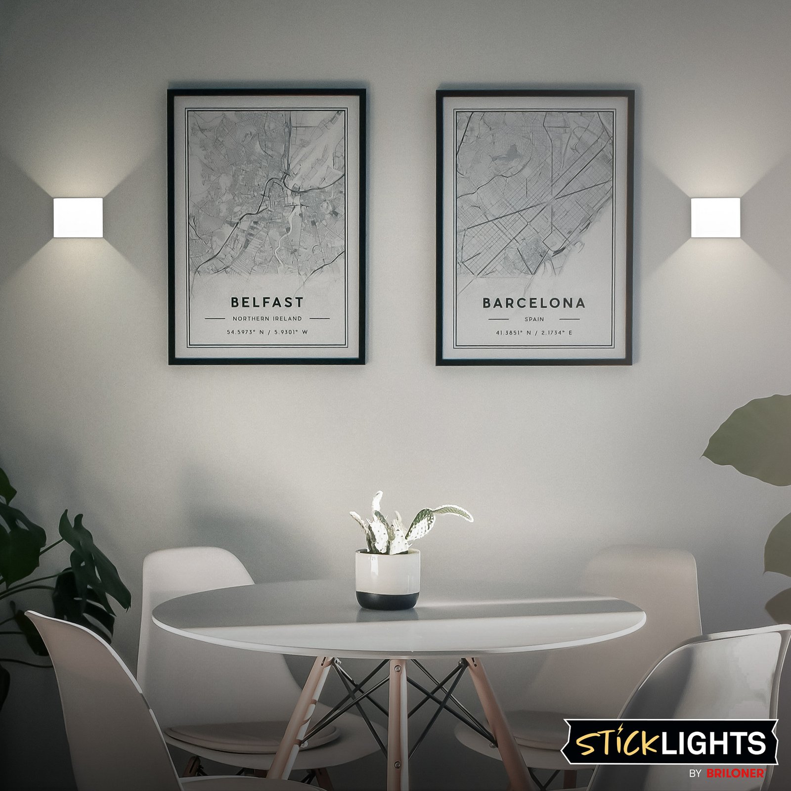 LED-akutoitega seinavalgusti Barro, valge, laius 8 cm, metall, andur