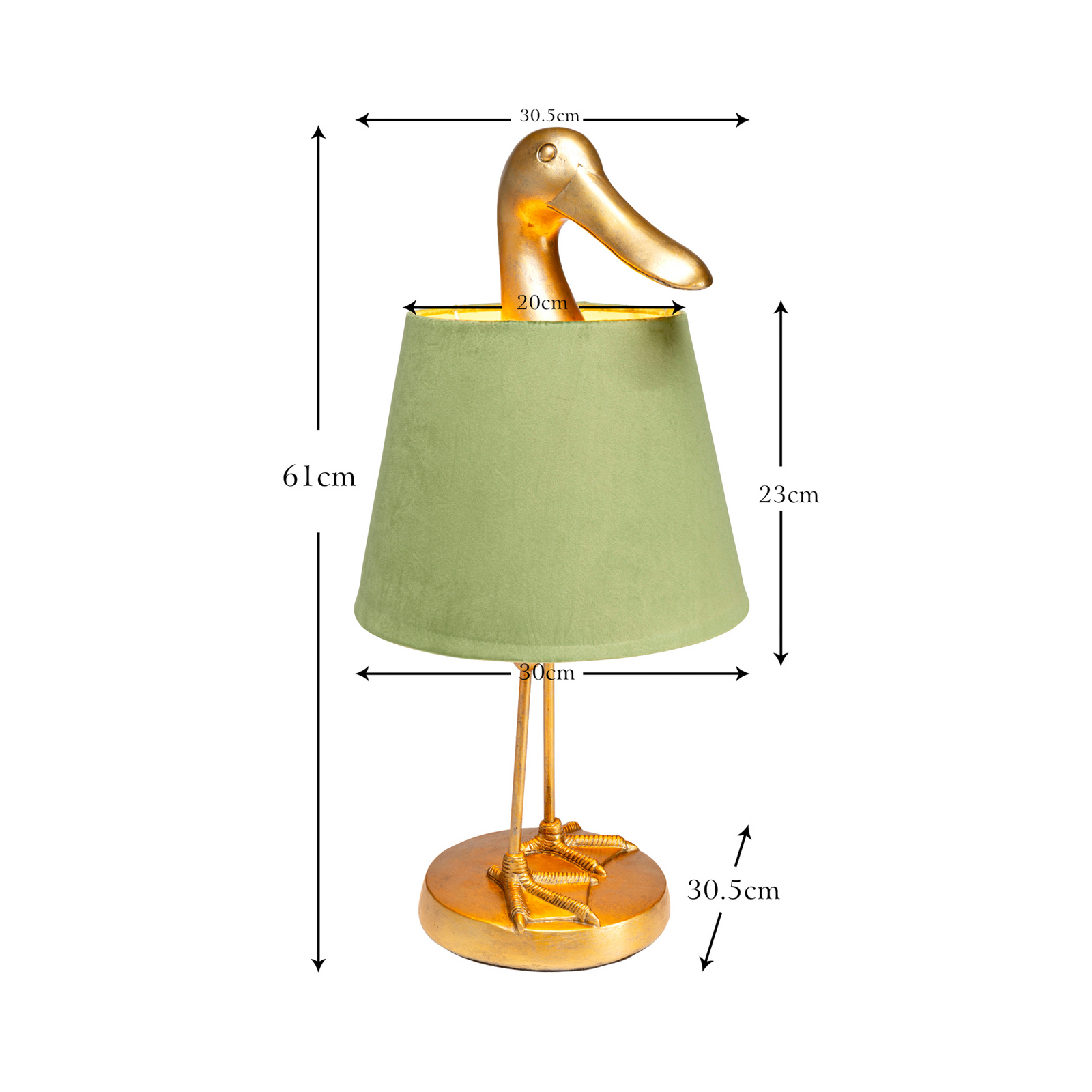 Kare stalo lempa „Duck“, žalia, linas, aukštis 61 cm, E27 Kare stalo lempa „Duck“, žalia, linas, aukštis 61 cm, E27